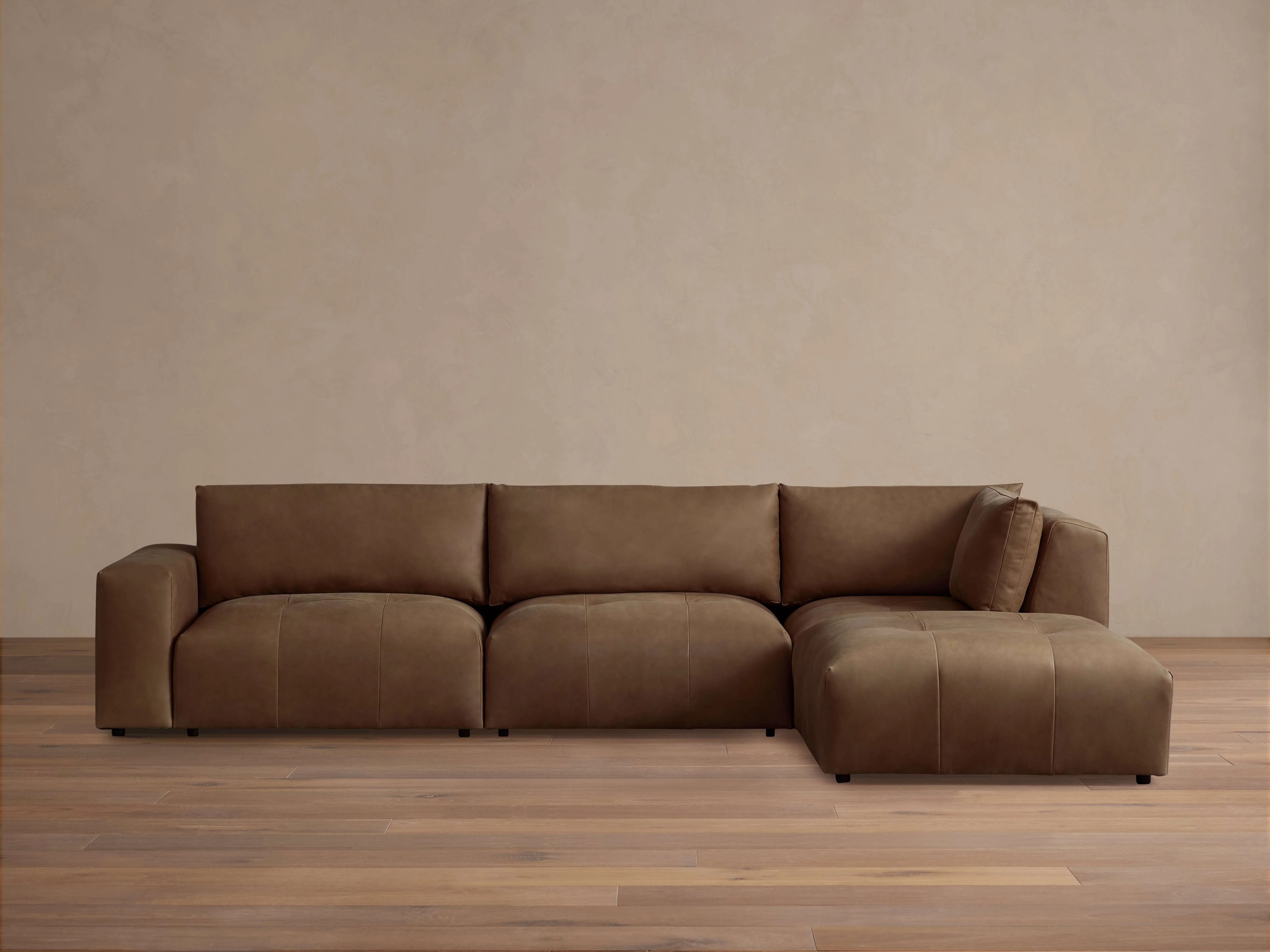 Keegan Leather Four-Piece Sectional