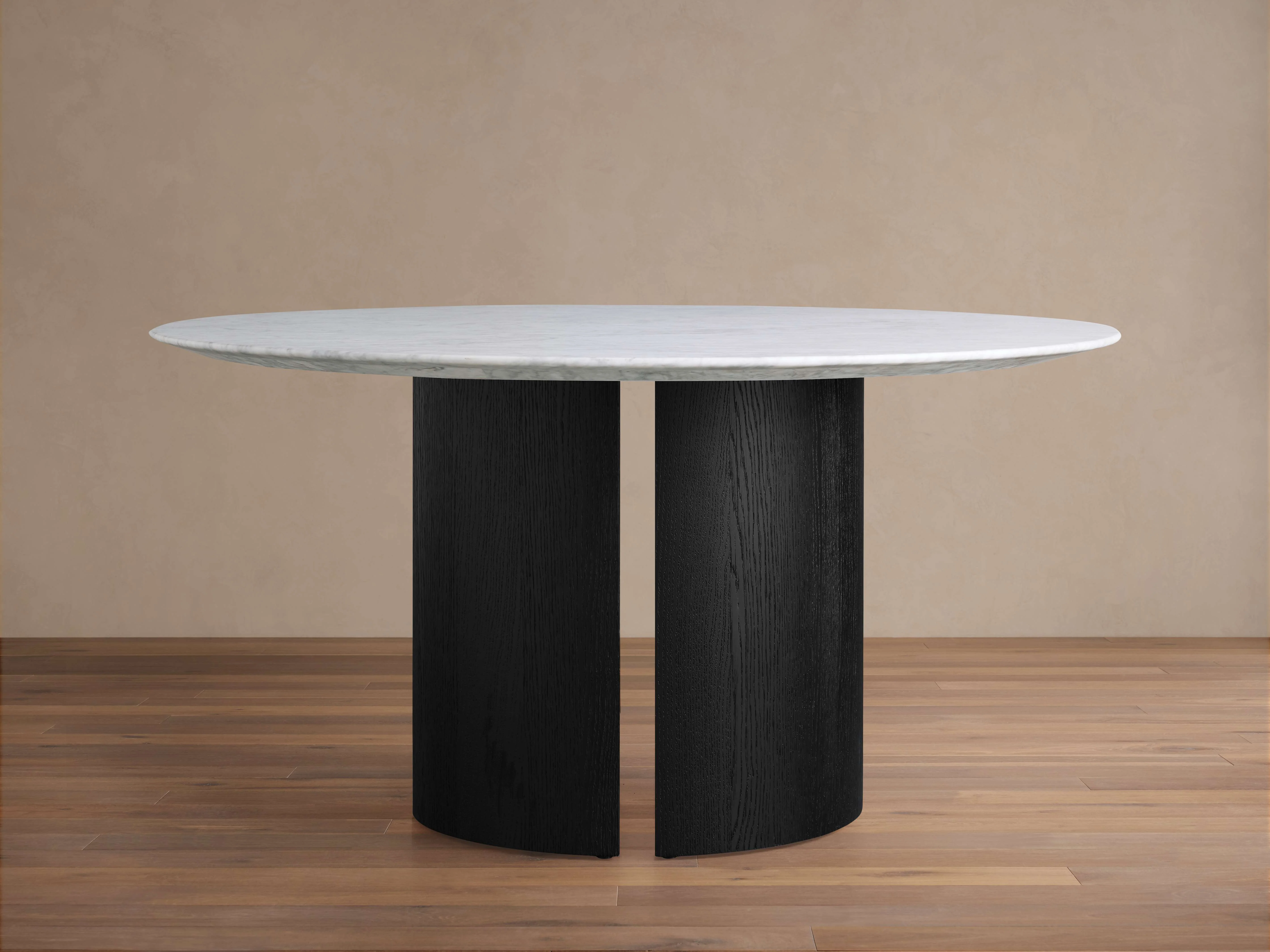 Saint Germain Round Stone Dining Table with Dauphine Base