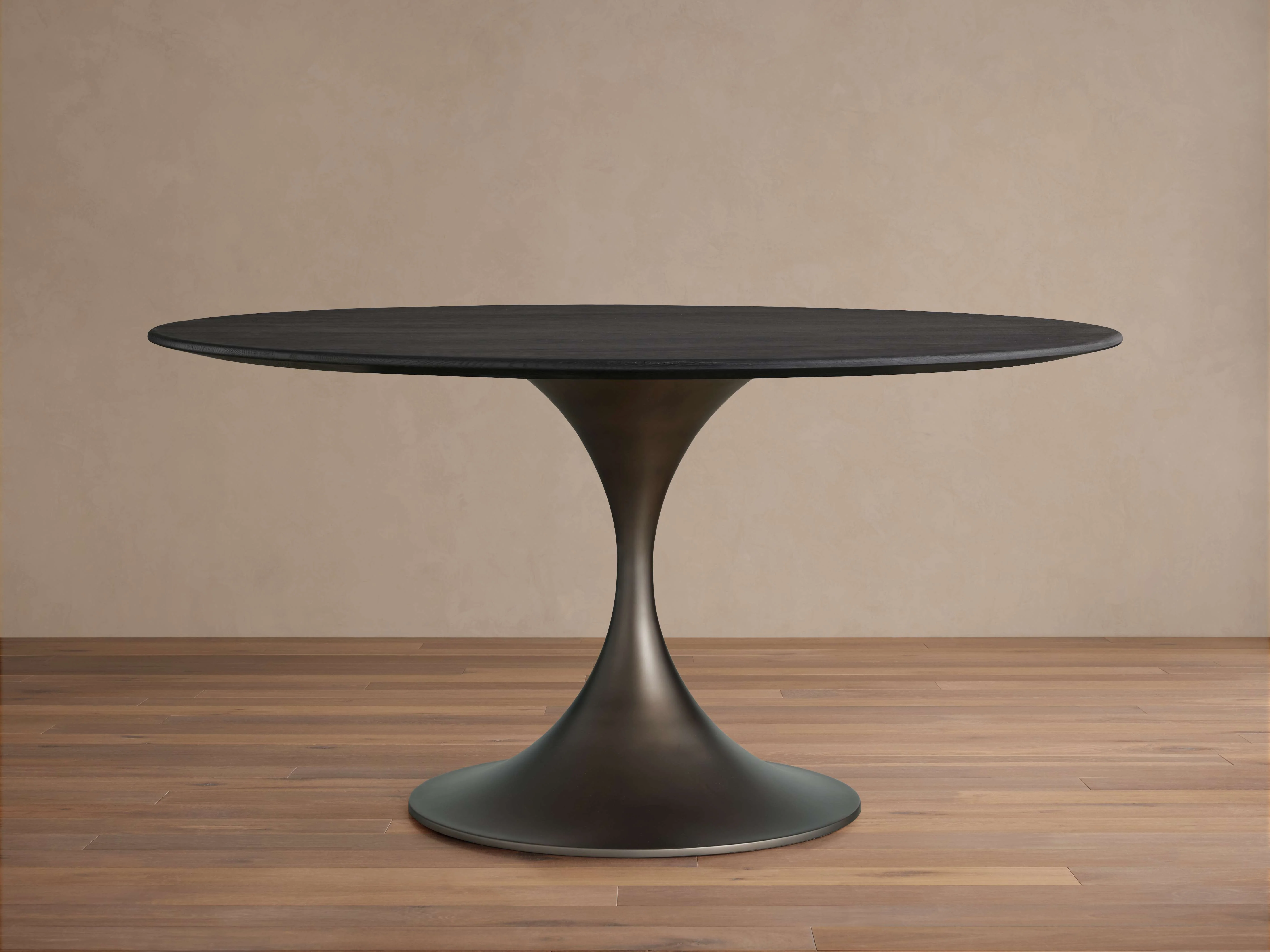 Saint Germain Round Wood Dining Table with Launette Base