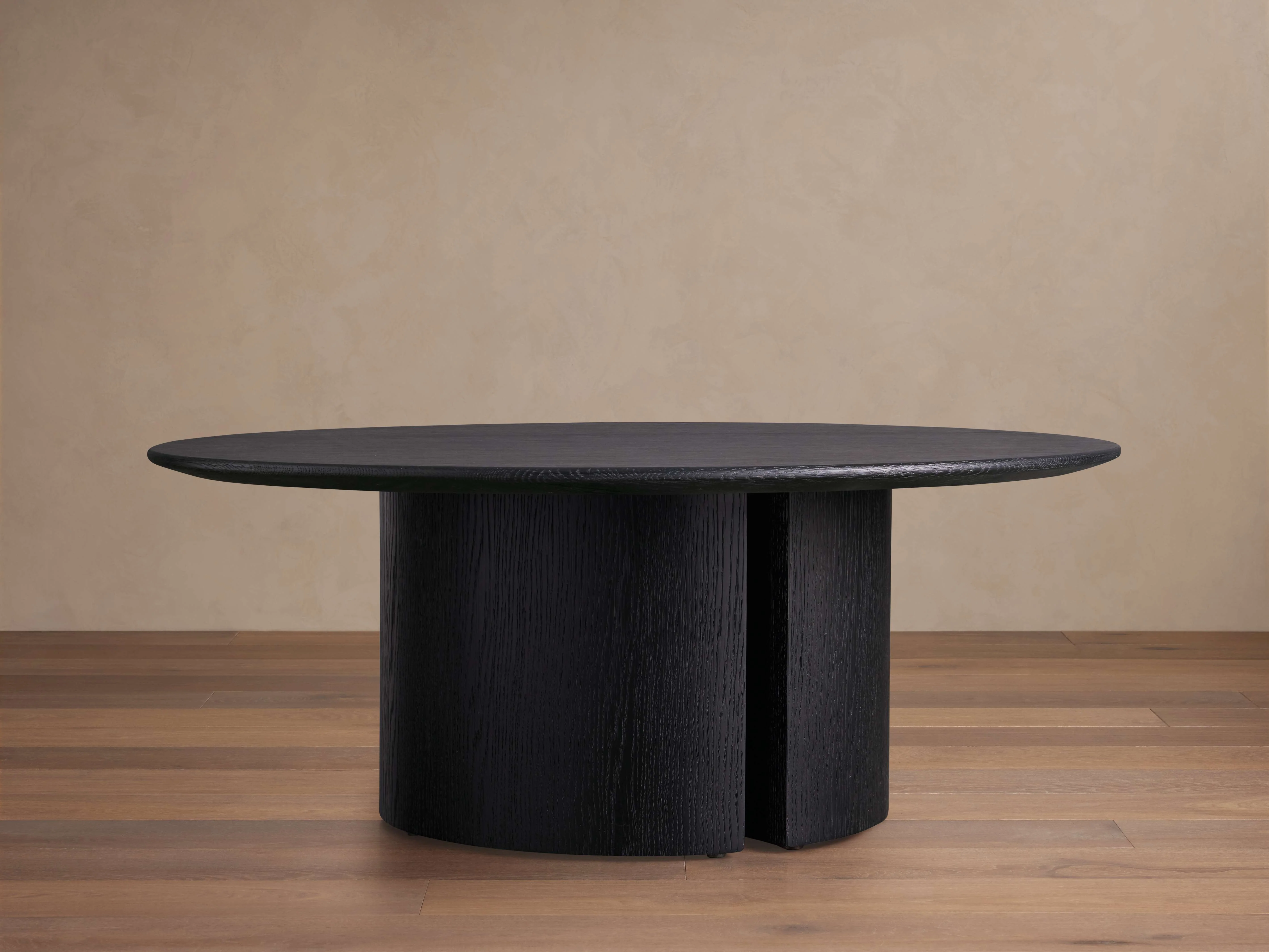 Saint Germain Round Wood Coffee Table with Dauphine Base