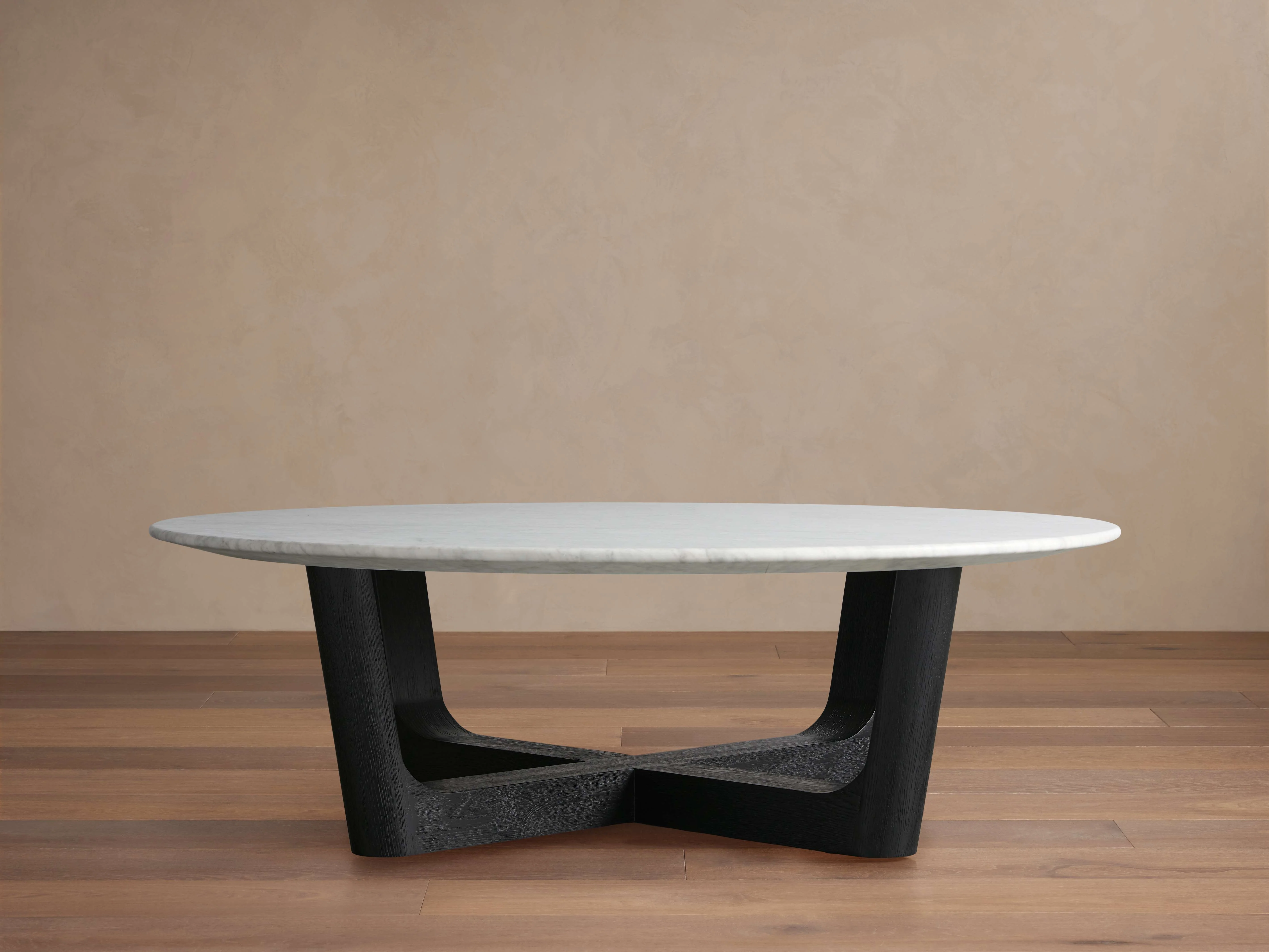 Saint Germain Round Stone Coffee Table with Rennes Base