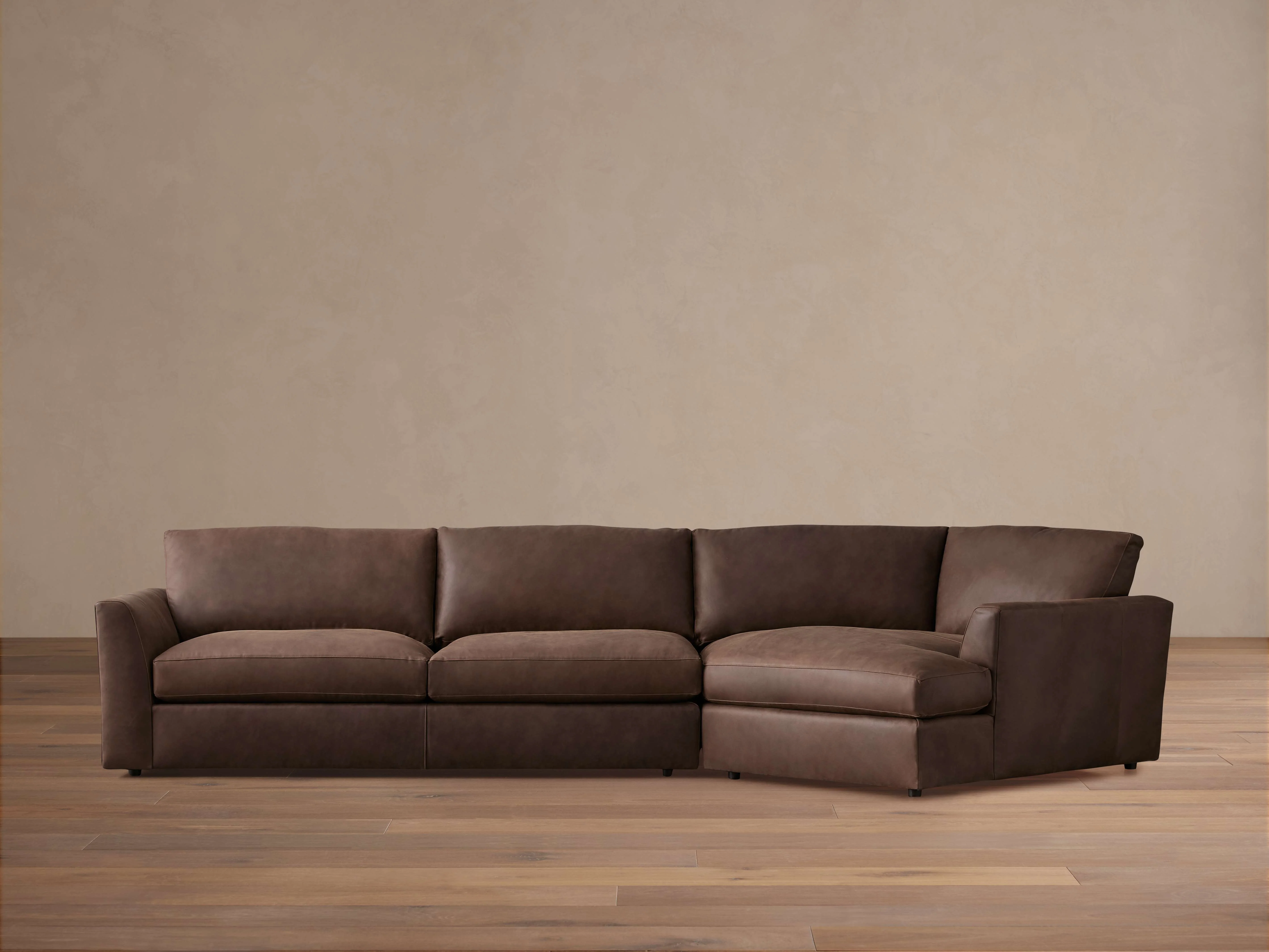 Vernon Leather Two-Piece Cuddle Chaise Sectional