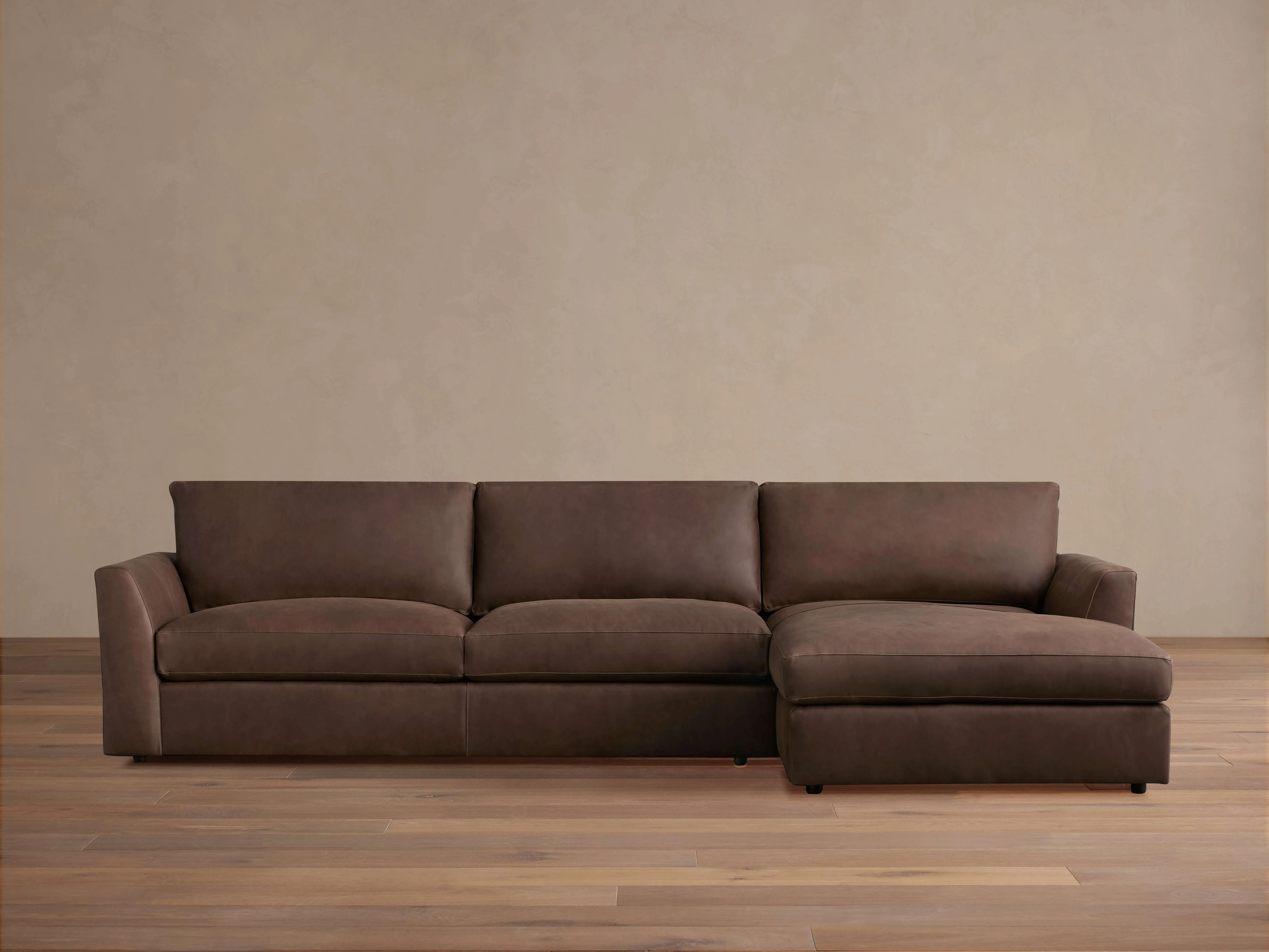 Vernon Leather Two-Piece Chaise Sectional