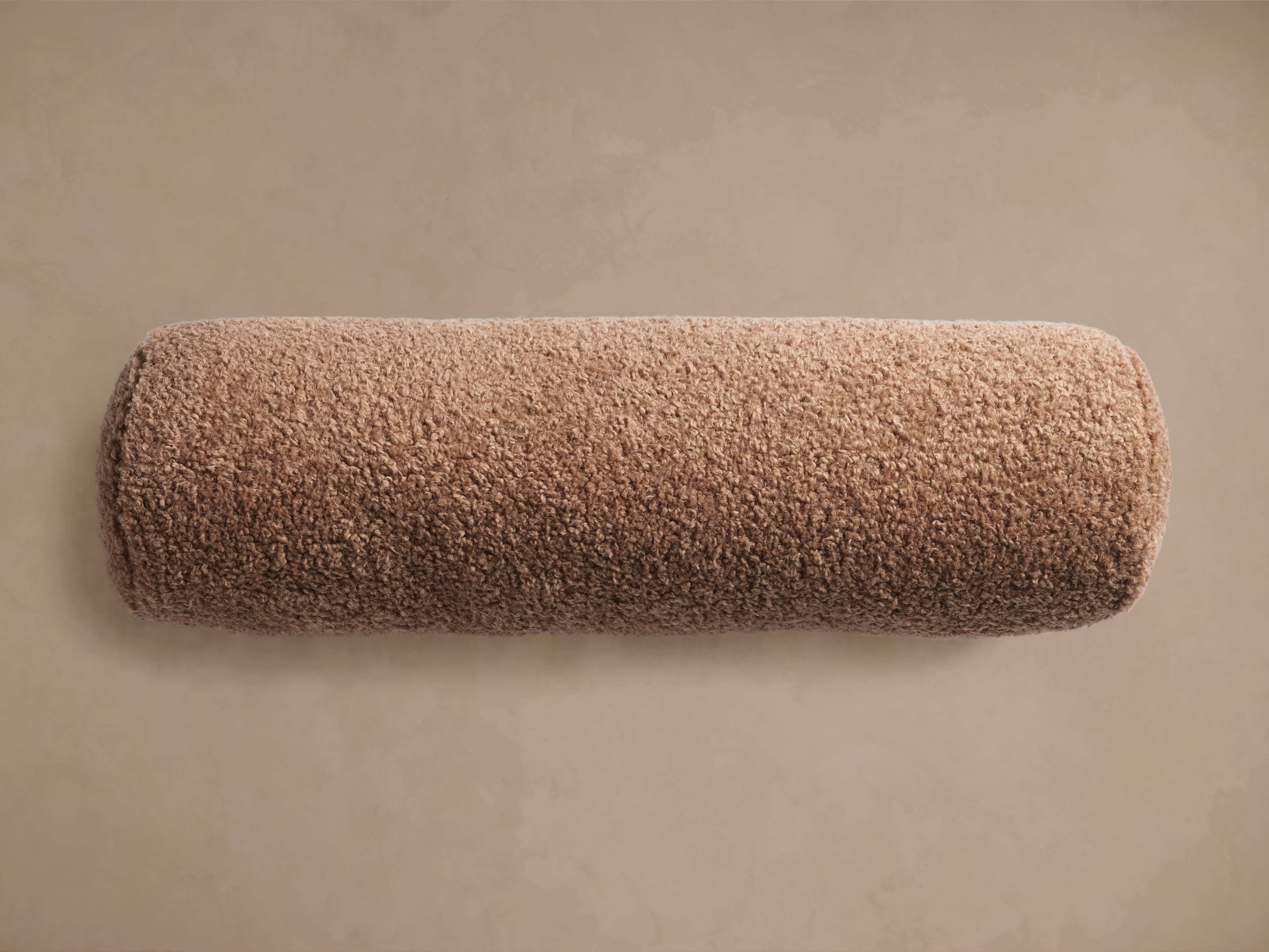 Faux Sherpa Bolster Pillow Cover in Dune