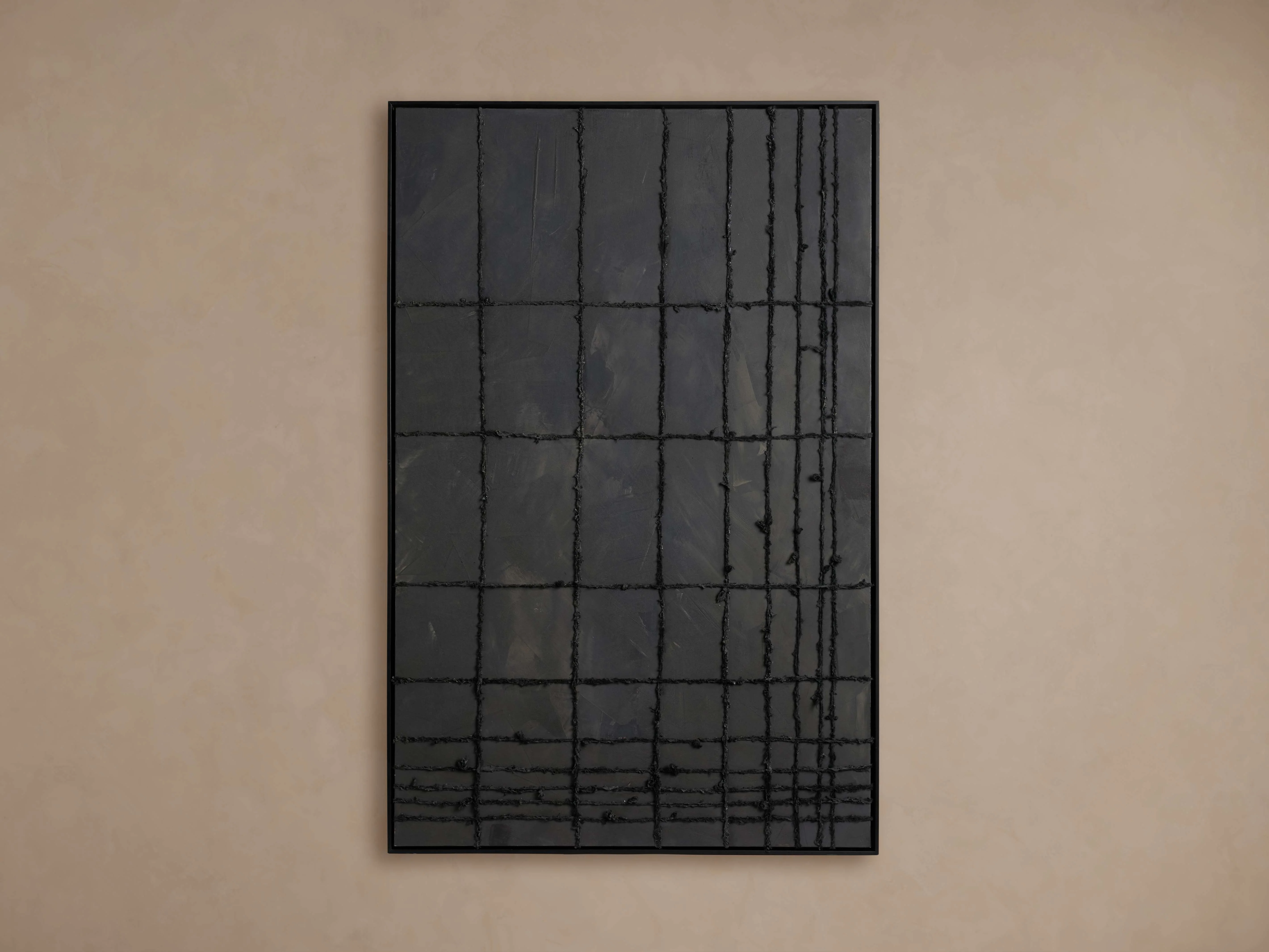 Linear Charcoal Framed Print