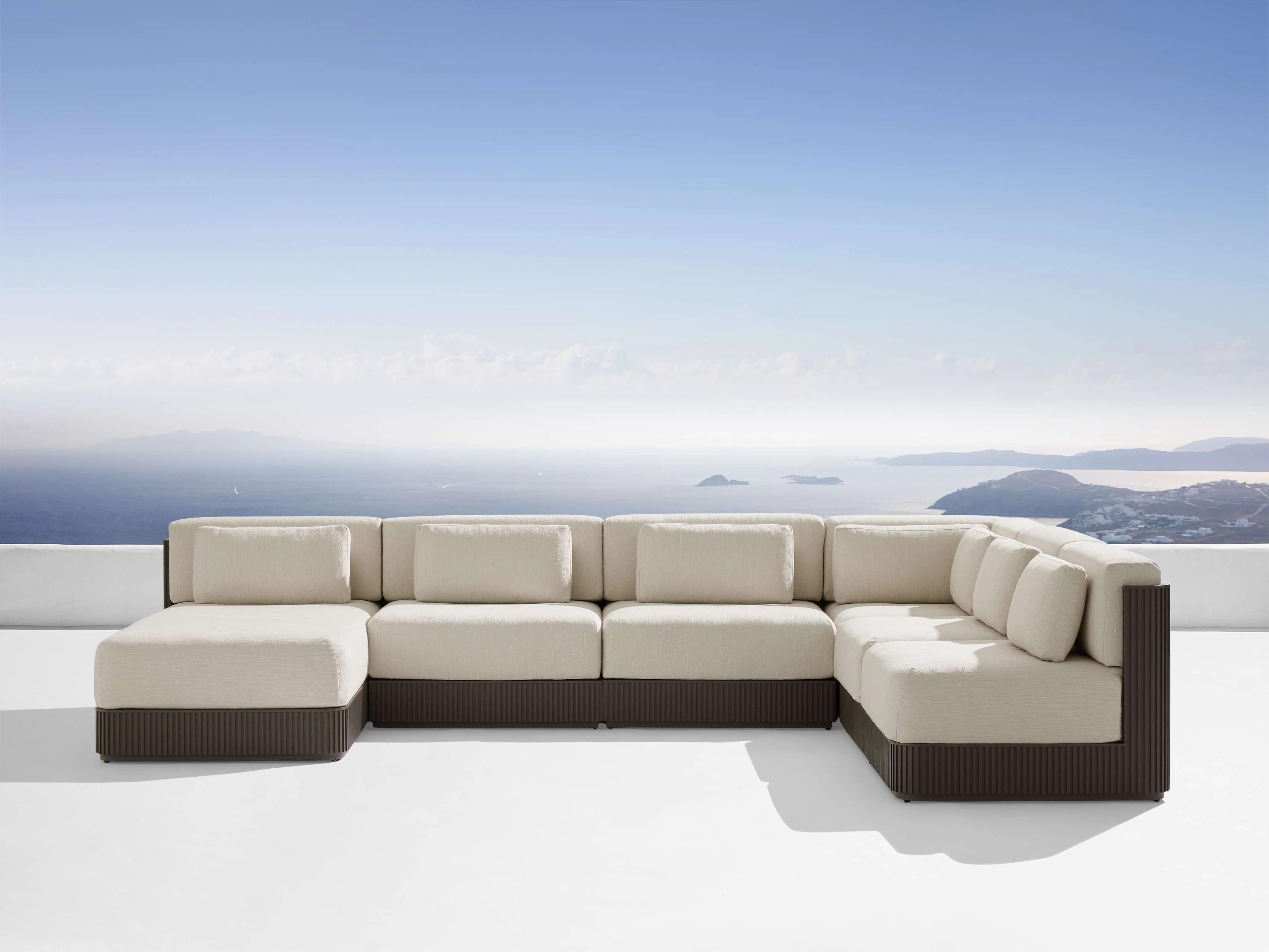 Beaumont Outdoor Aluminum Six-Piece Sectional with Chaise