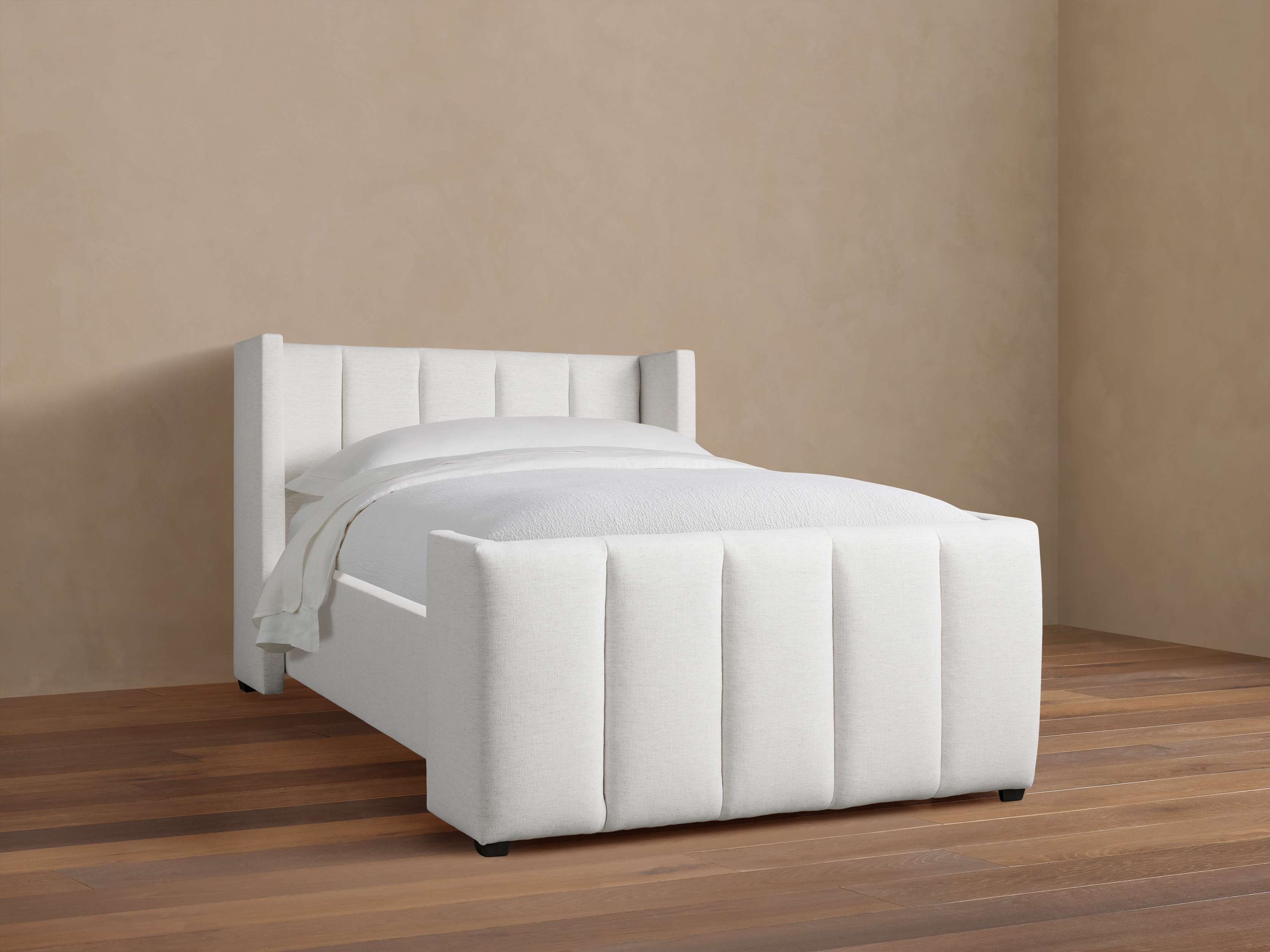 Wyller Channel-Stitched Twin Bed with High Footboard