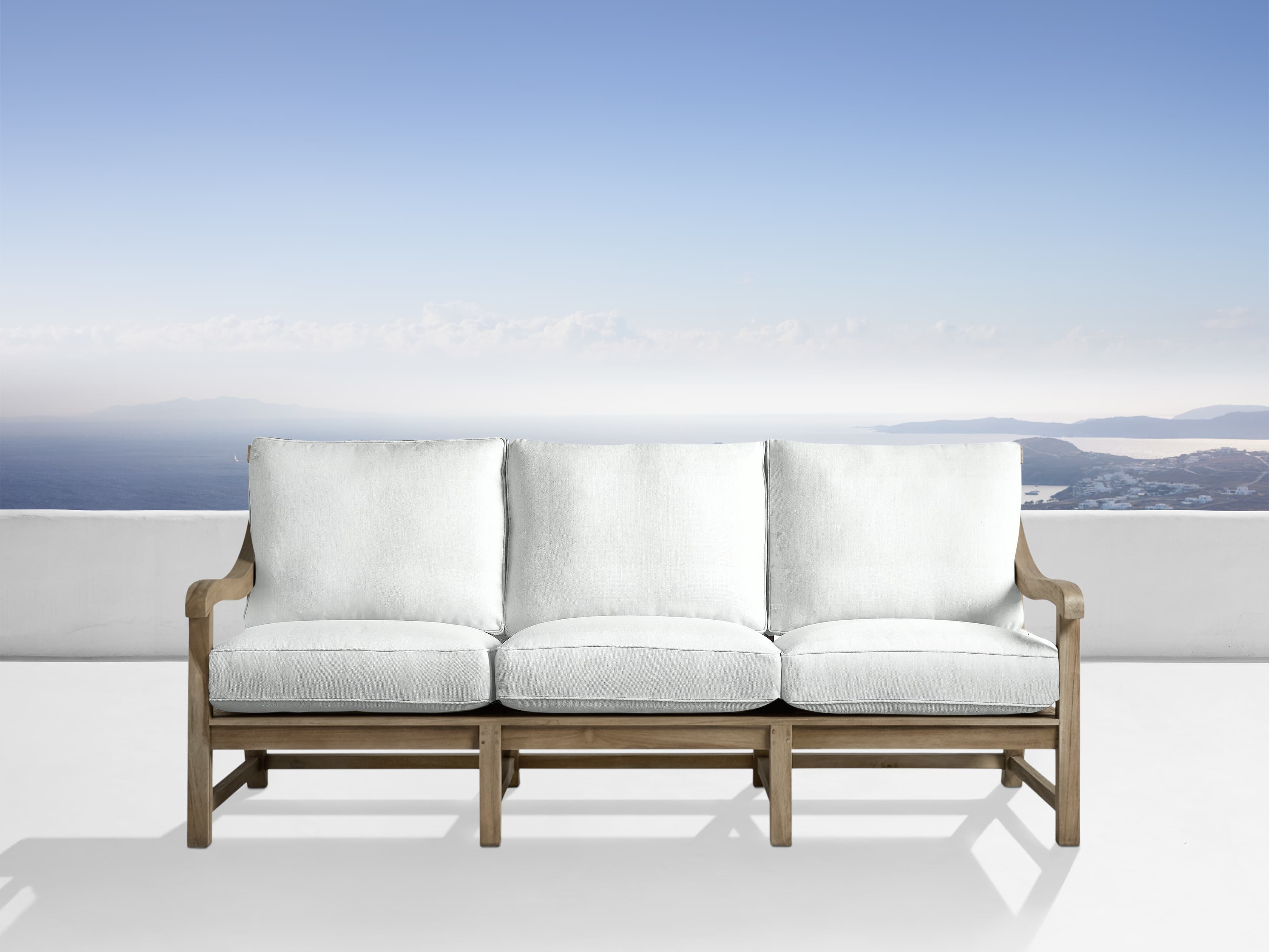 Hamptons Outdoor Deep Sofa in Weathered Fawn