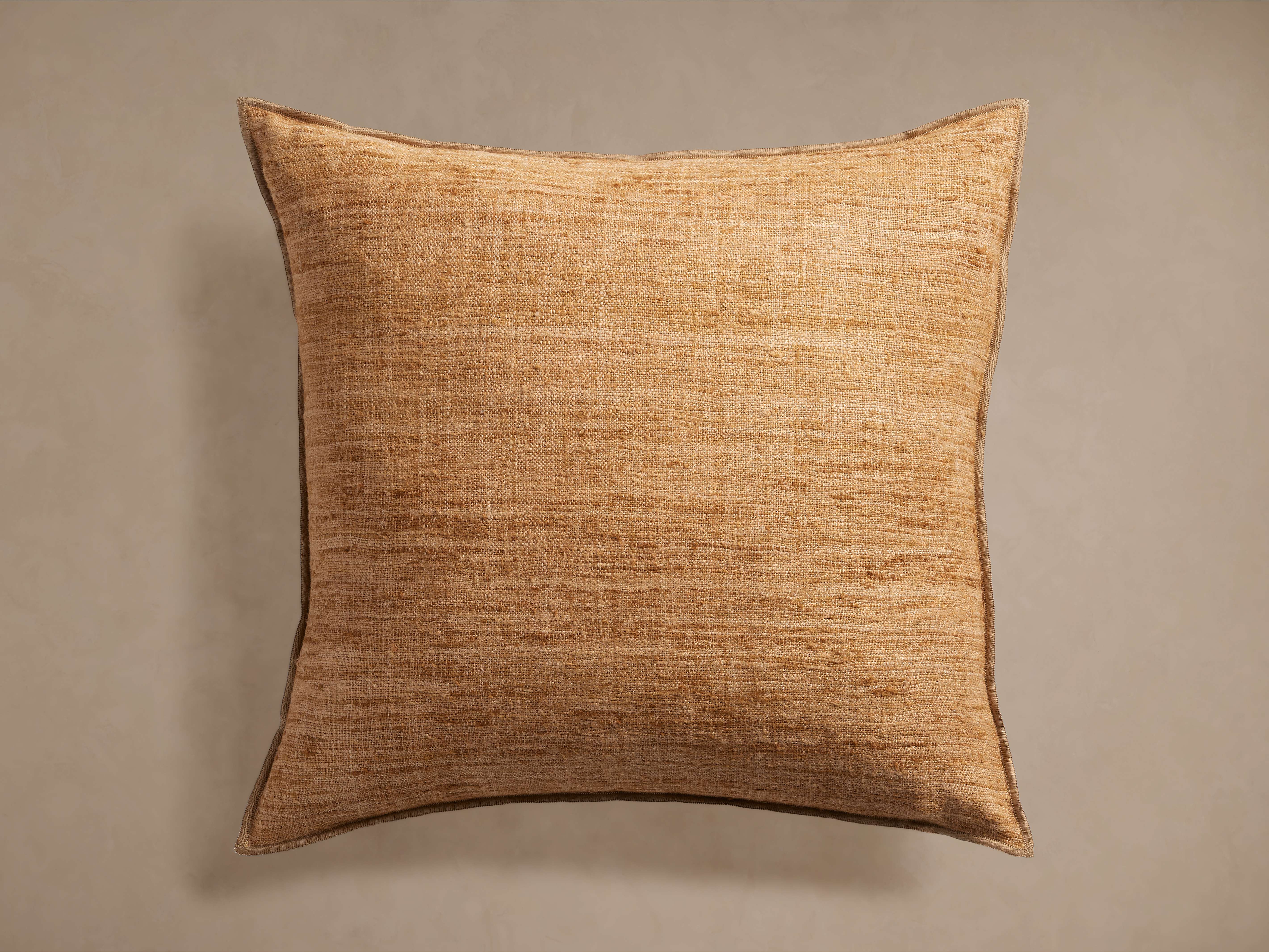 Raw Silk Pillow Cover in Tobacco