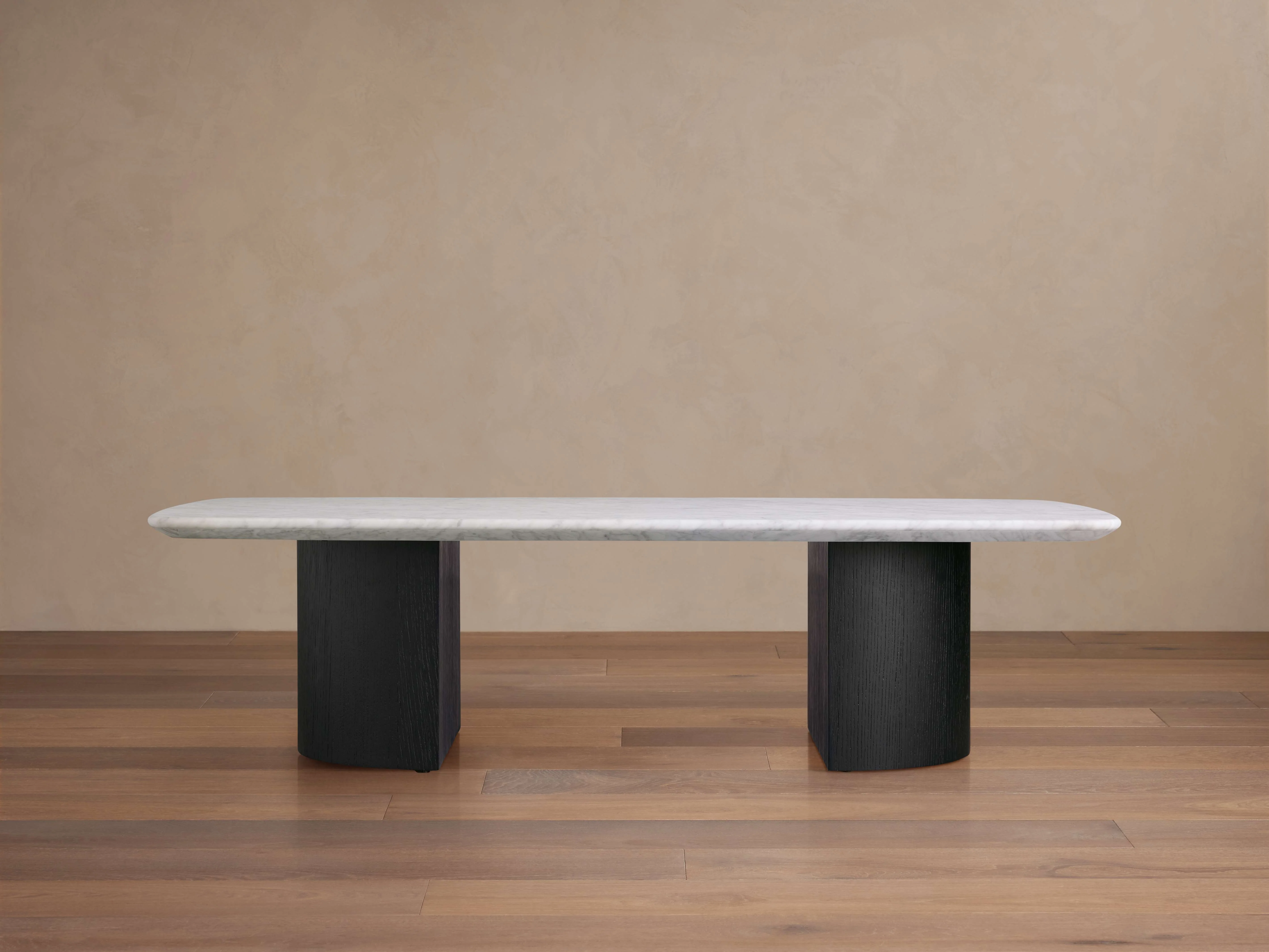 Saint Germain 72" Stone Coffee Table with Dauphine Base and Carrara Top