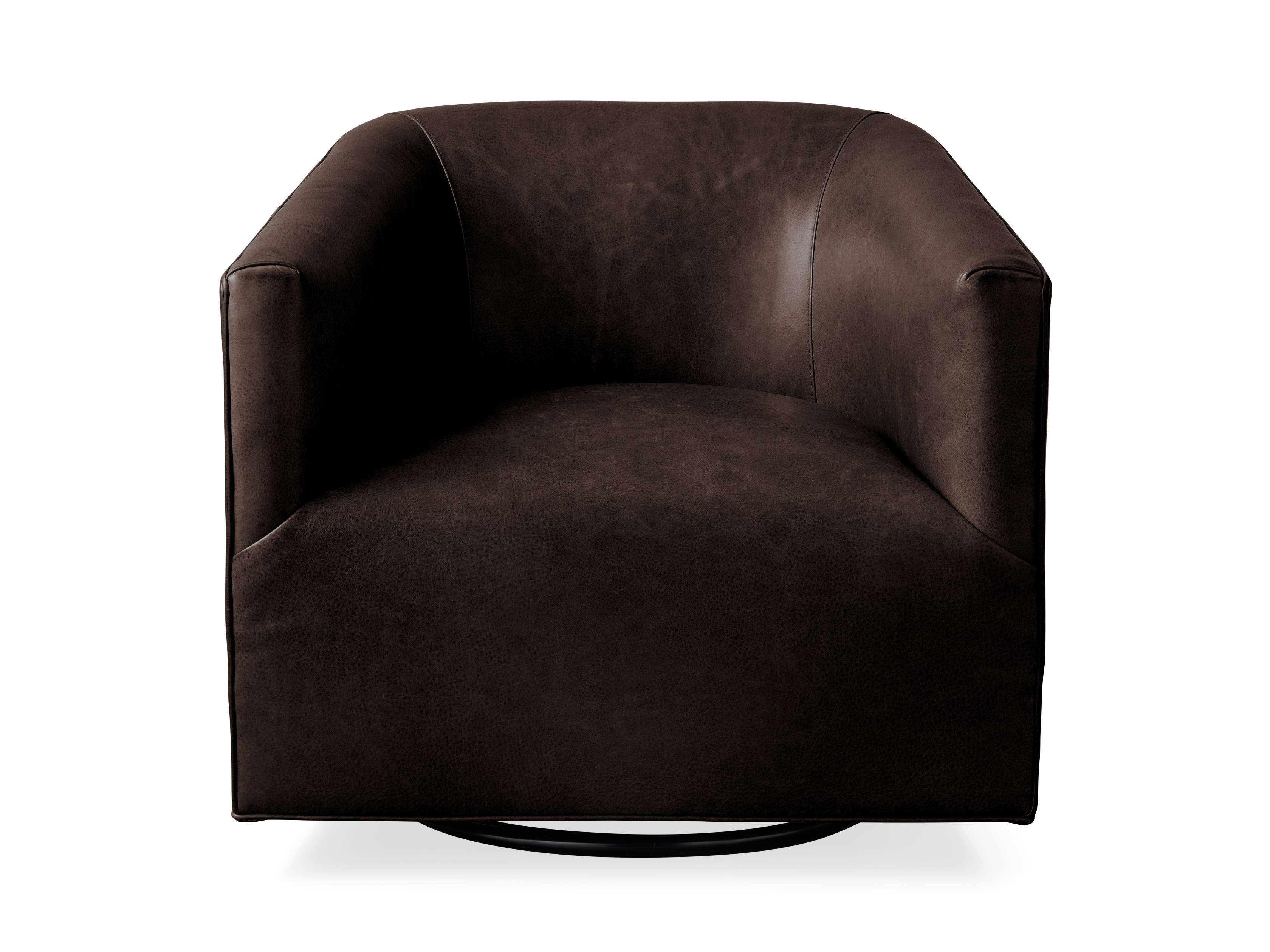 Ellison Leather Plinth Swivel Chair