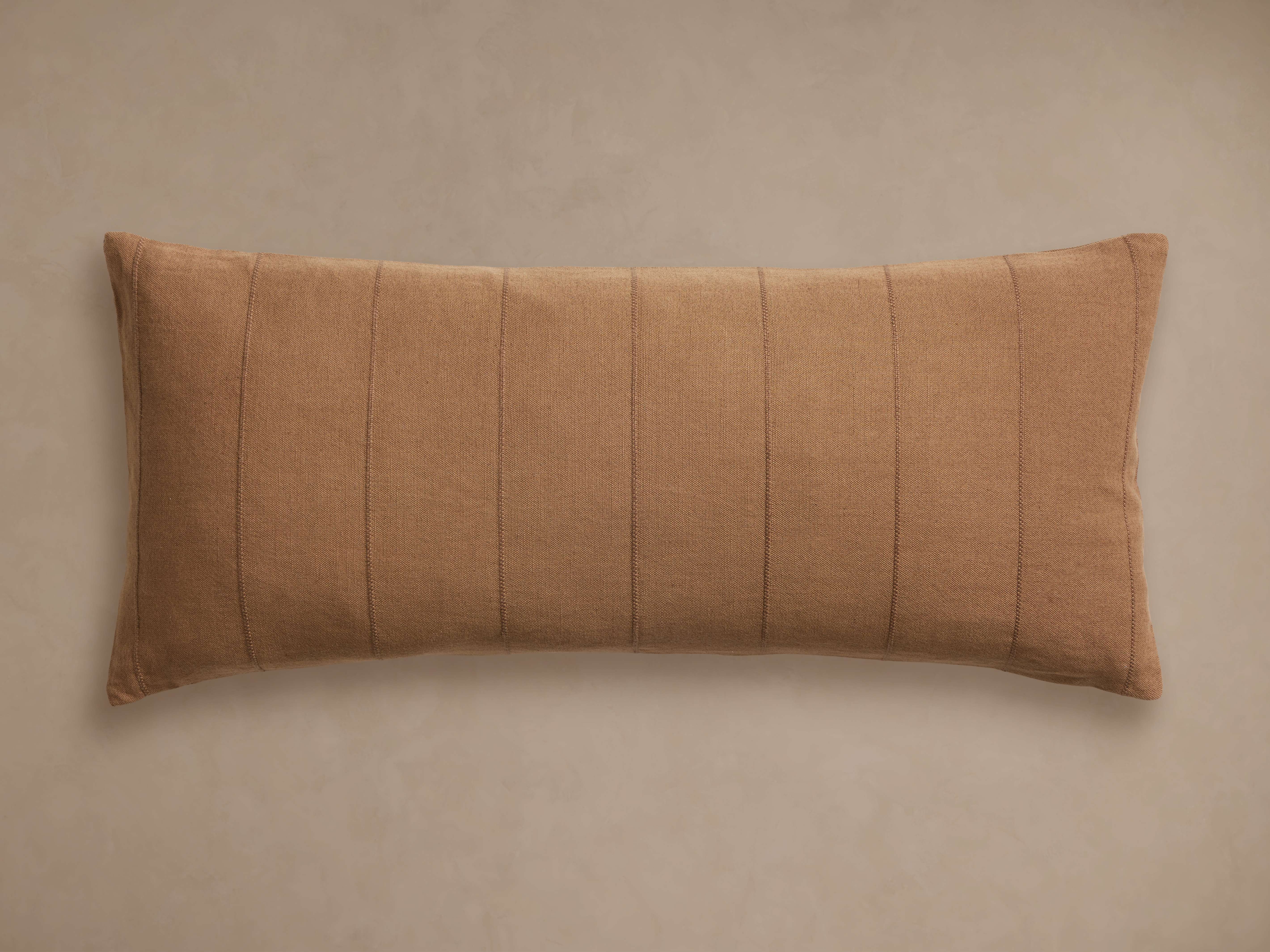 Linen Lumbar Pillow Cover in Cognac
