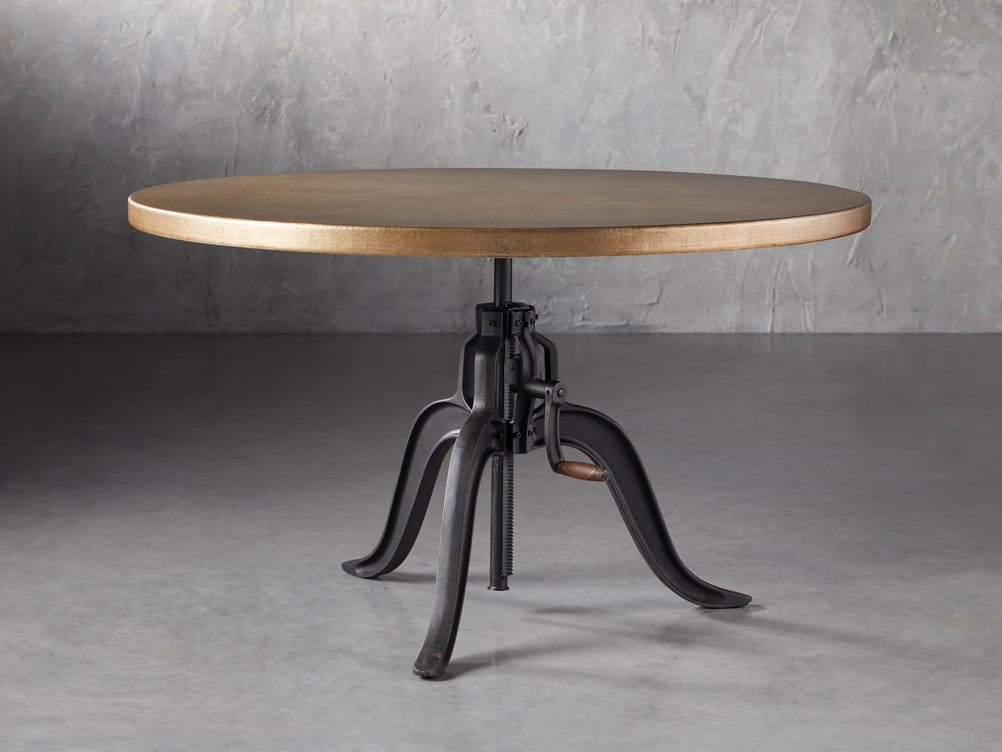 Recycled Metal Dining Table with Edison Base