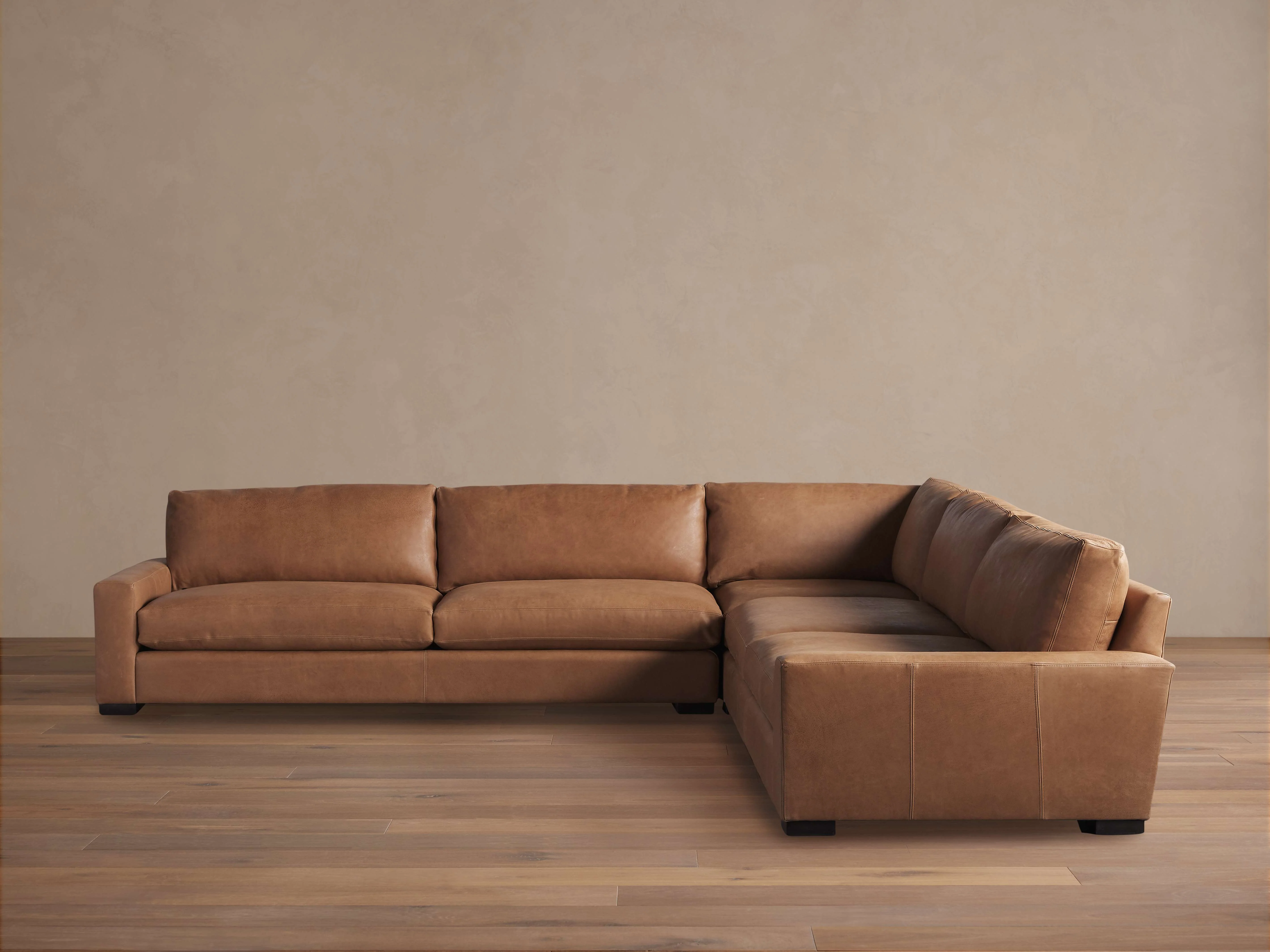 Remington Leather Three-Piece Corner Sectional