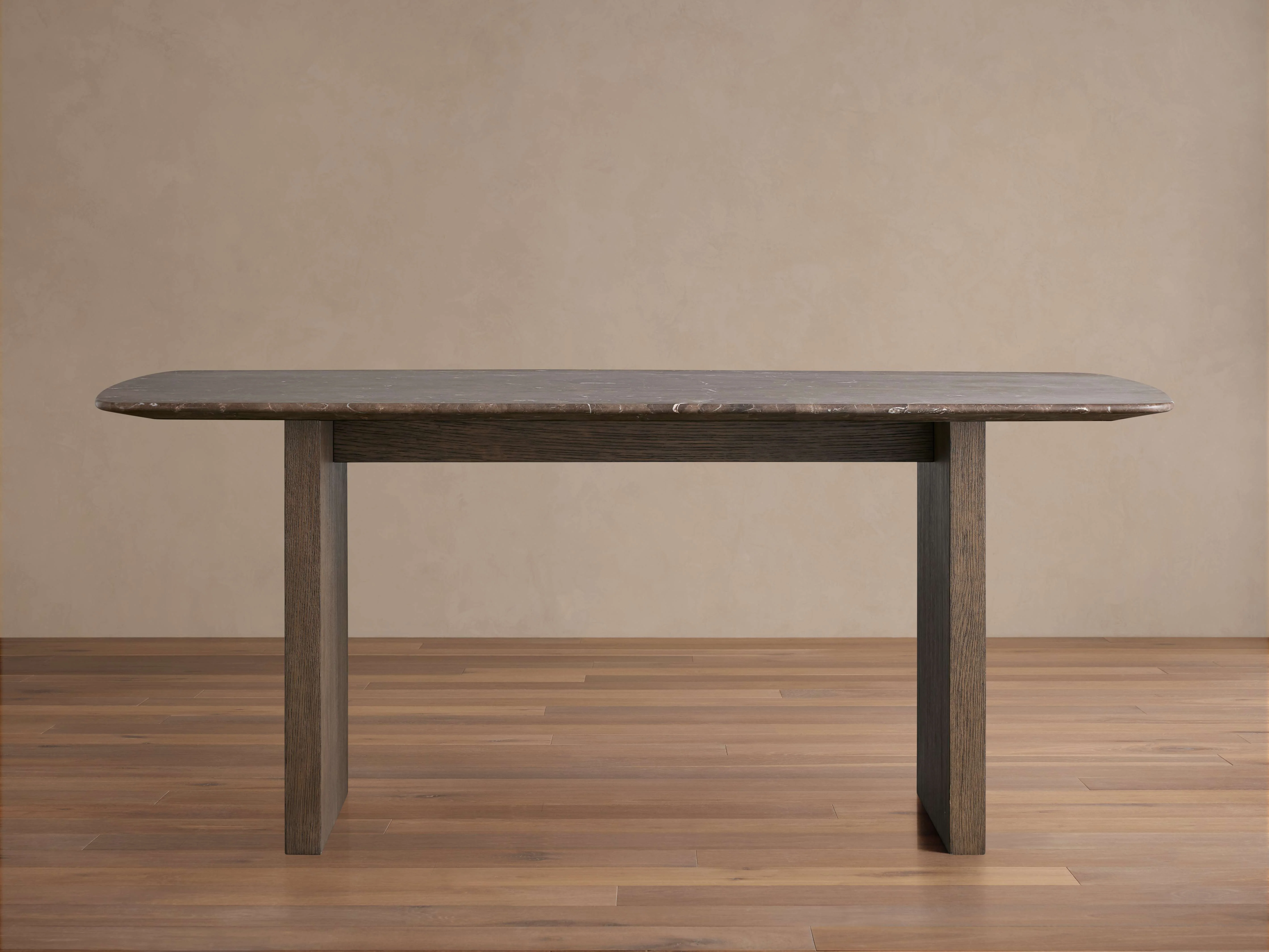 Saint Germain Stone Top Dining Table with Wood Clement Base