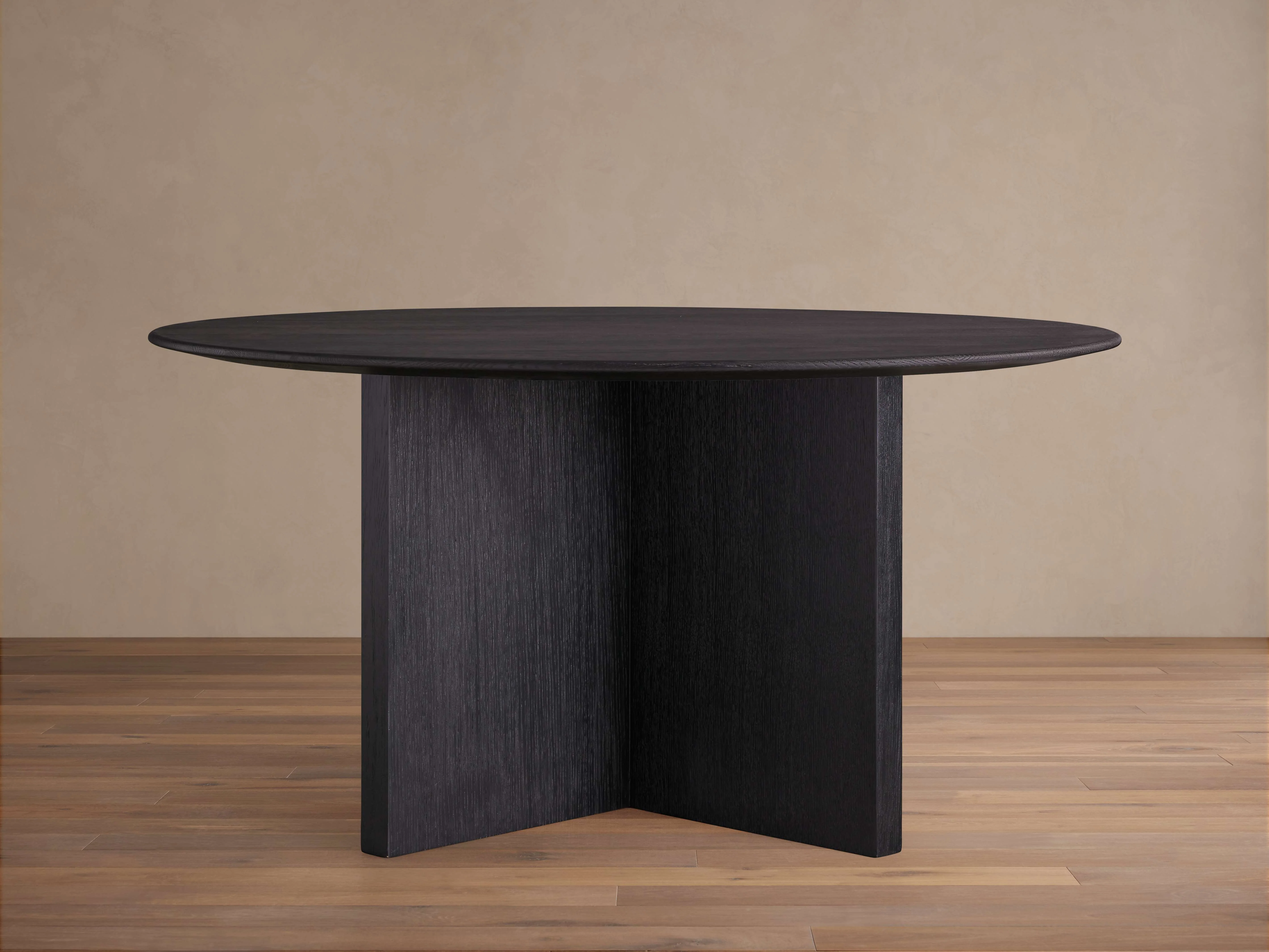 Saint Germain Round Wood Top Dining Table with Wood Clement Base