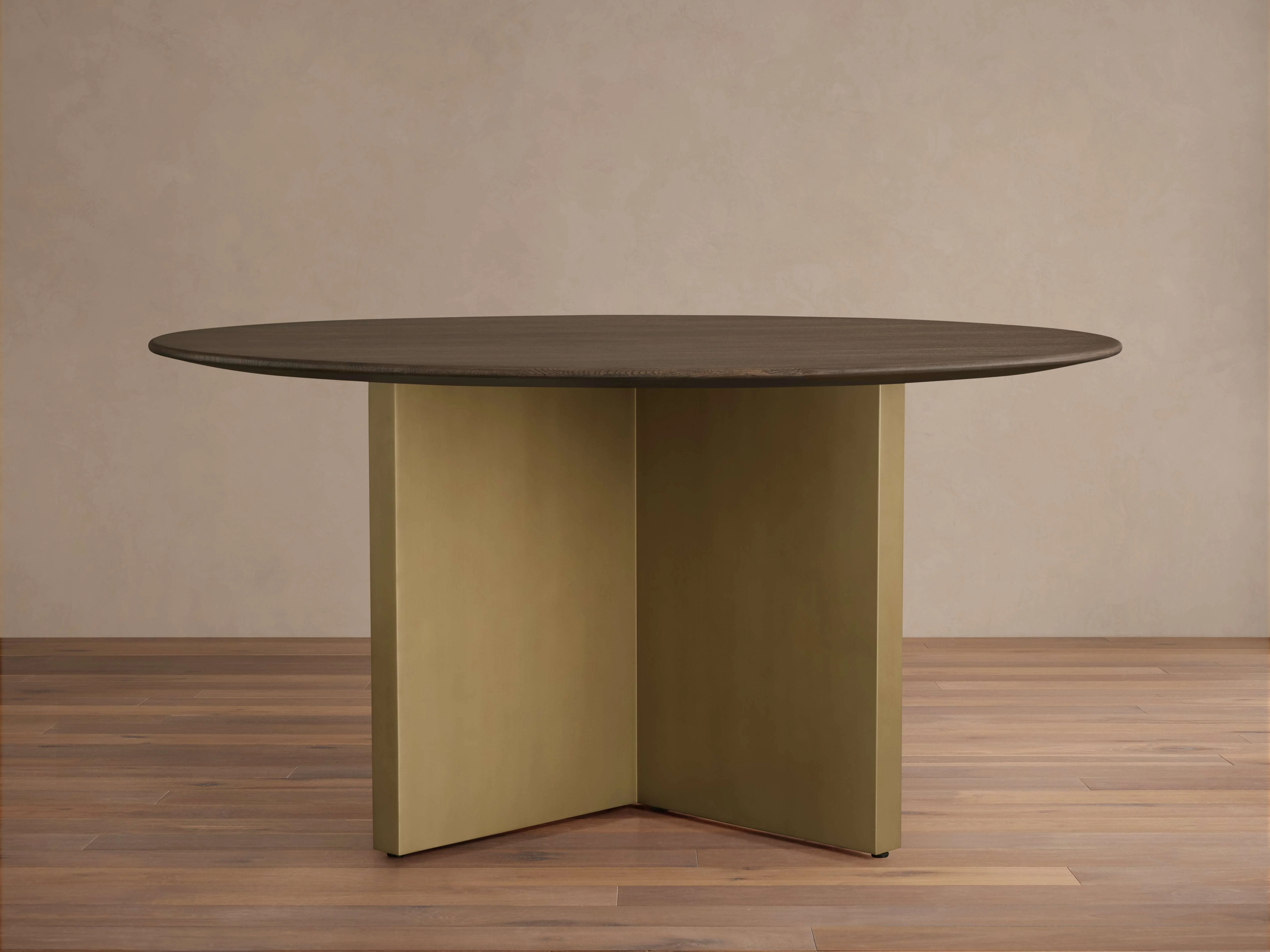 Saint Germain 60" Round Chestnut Top Dining Table with Metal Clement Base