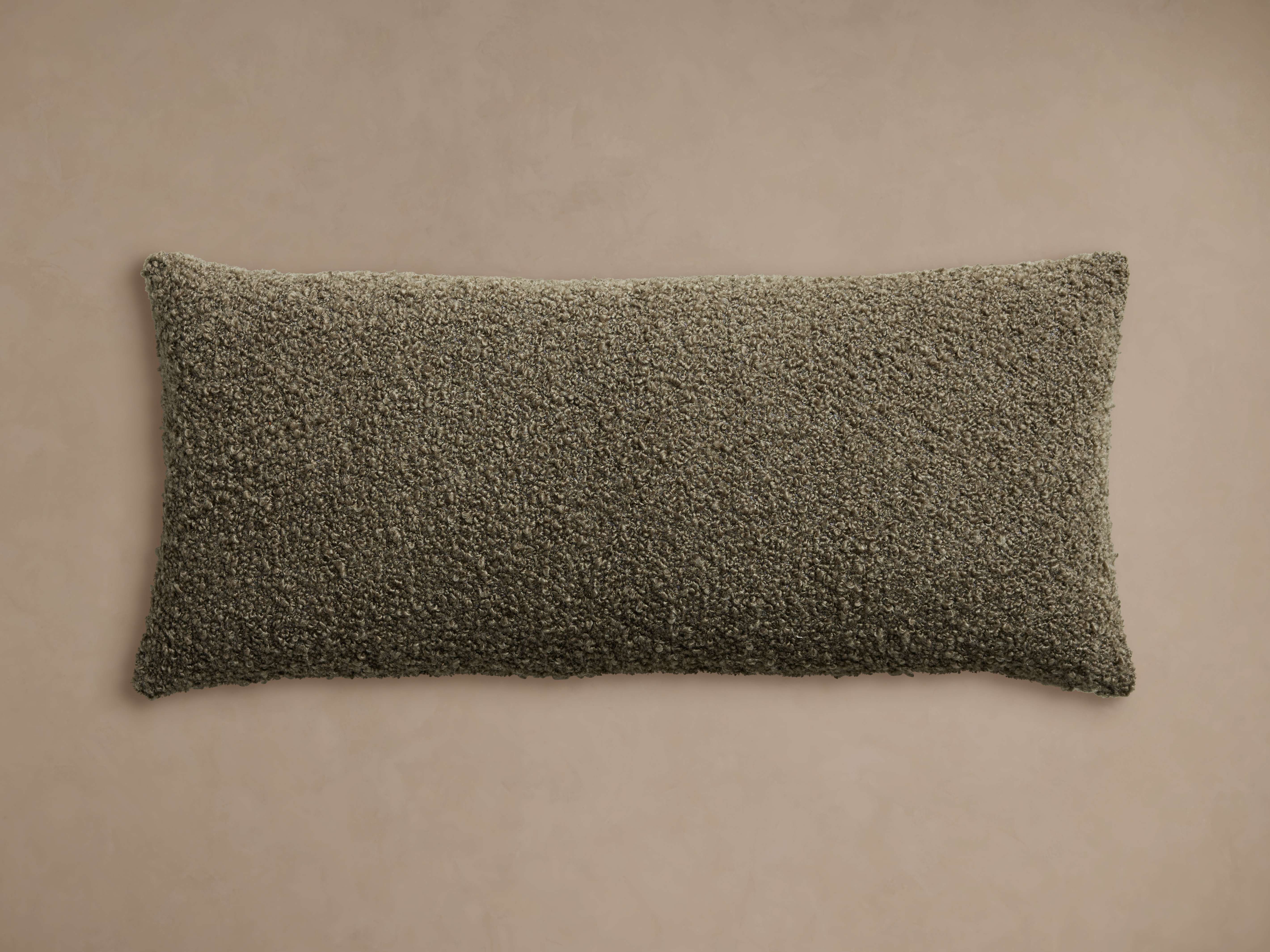 Boucle Lumbar Pillow Cover in Basil