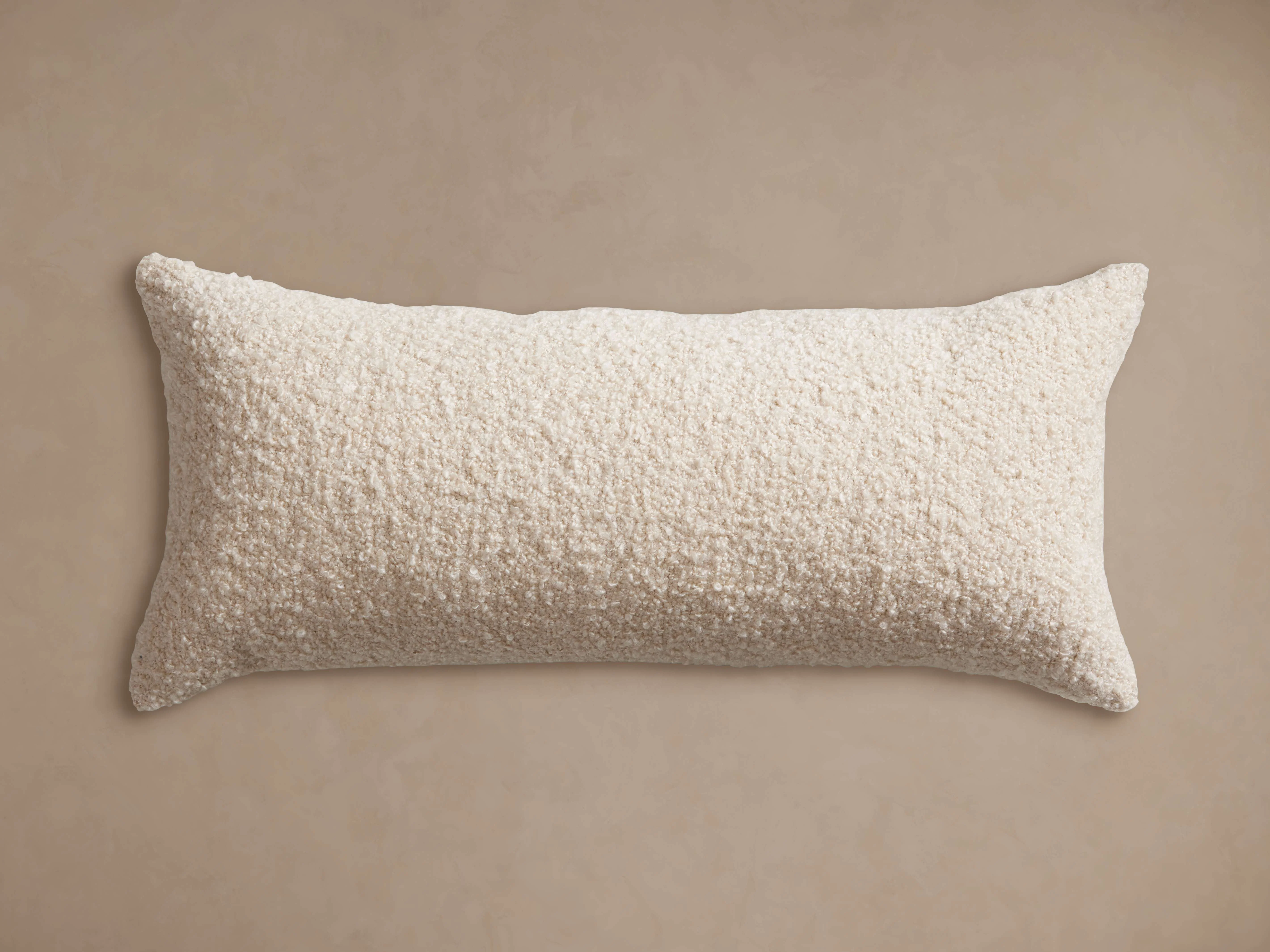 Boucle Lumbar Pillow Cover in Ivory