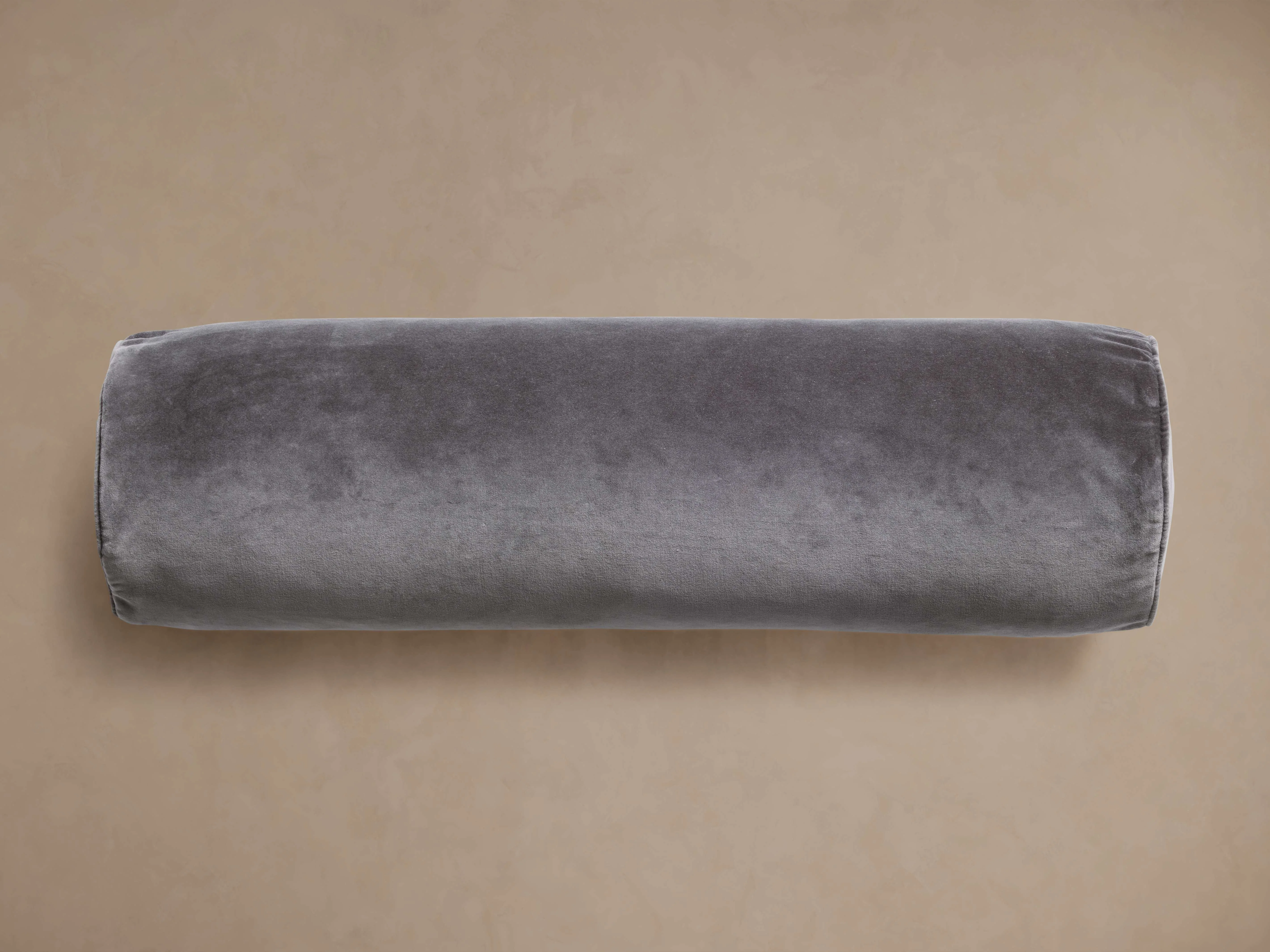 Velvet Bolster Pillow Cover in Carbon
