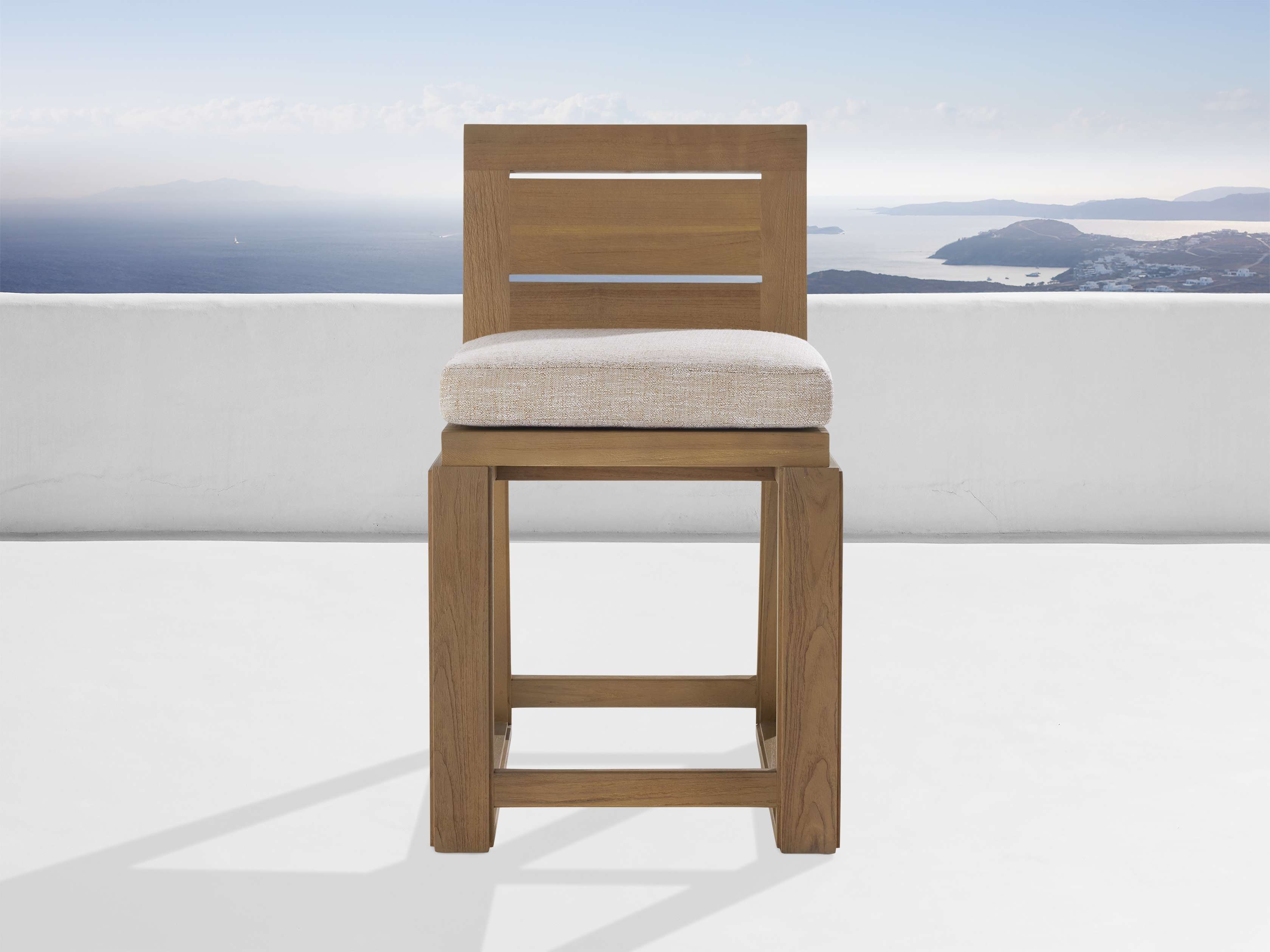 Canyon Outdoor Teak Counter Stool in Priano Malt