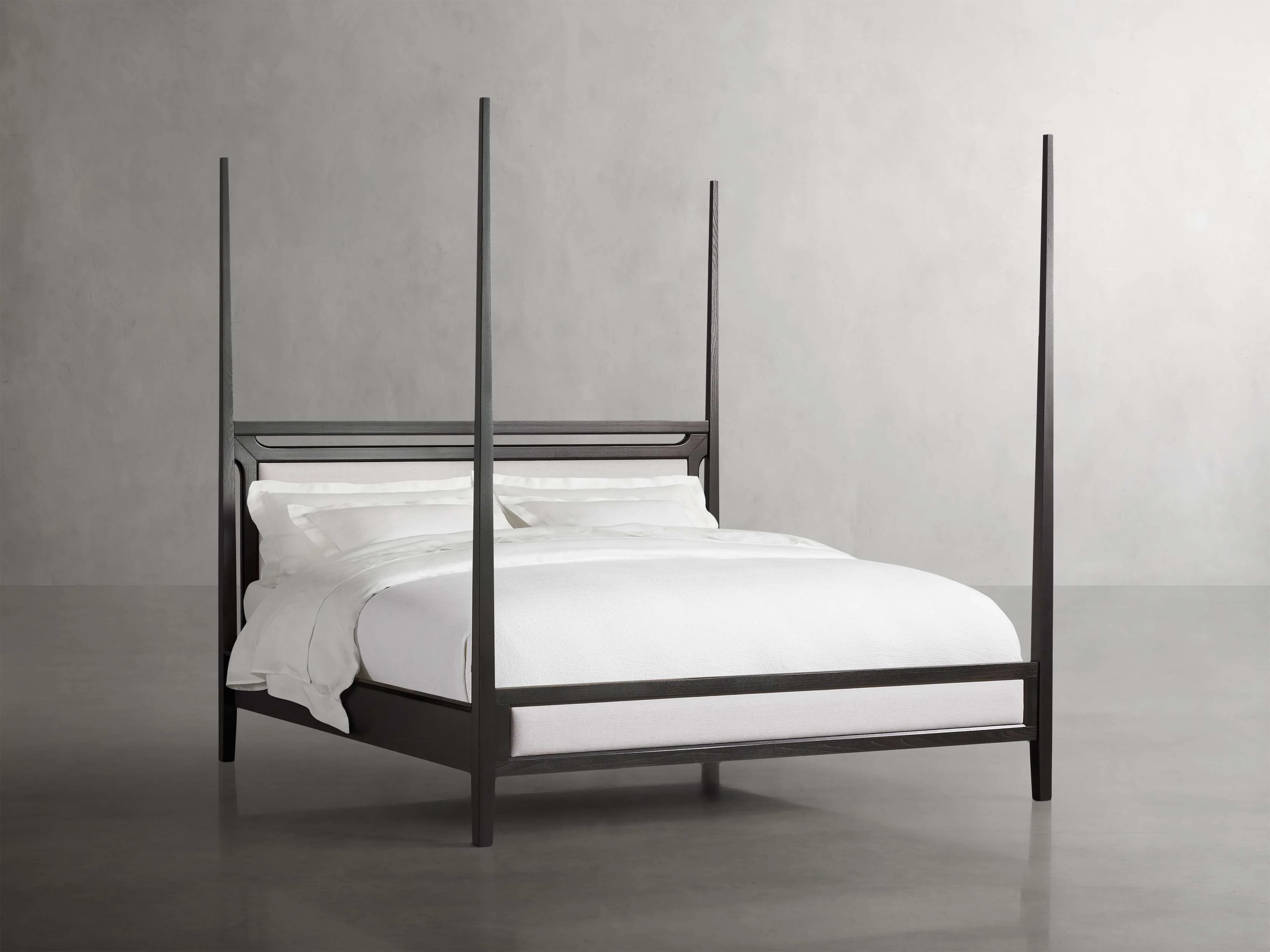 Brock Upholstered Poster Bed in Dark Twilight