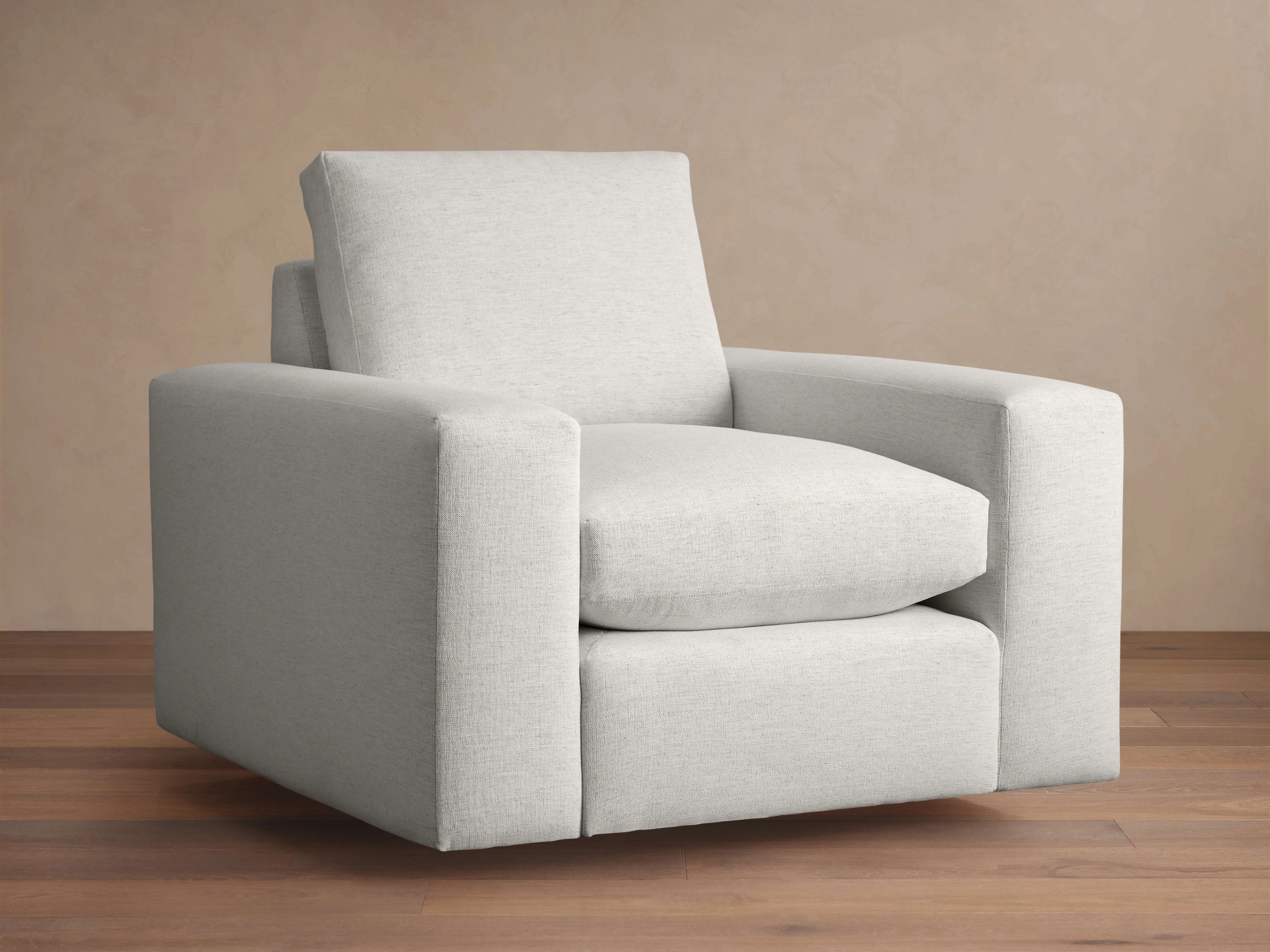 Kipton Wide Arm Swivel Chair in Nomad Snow