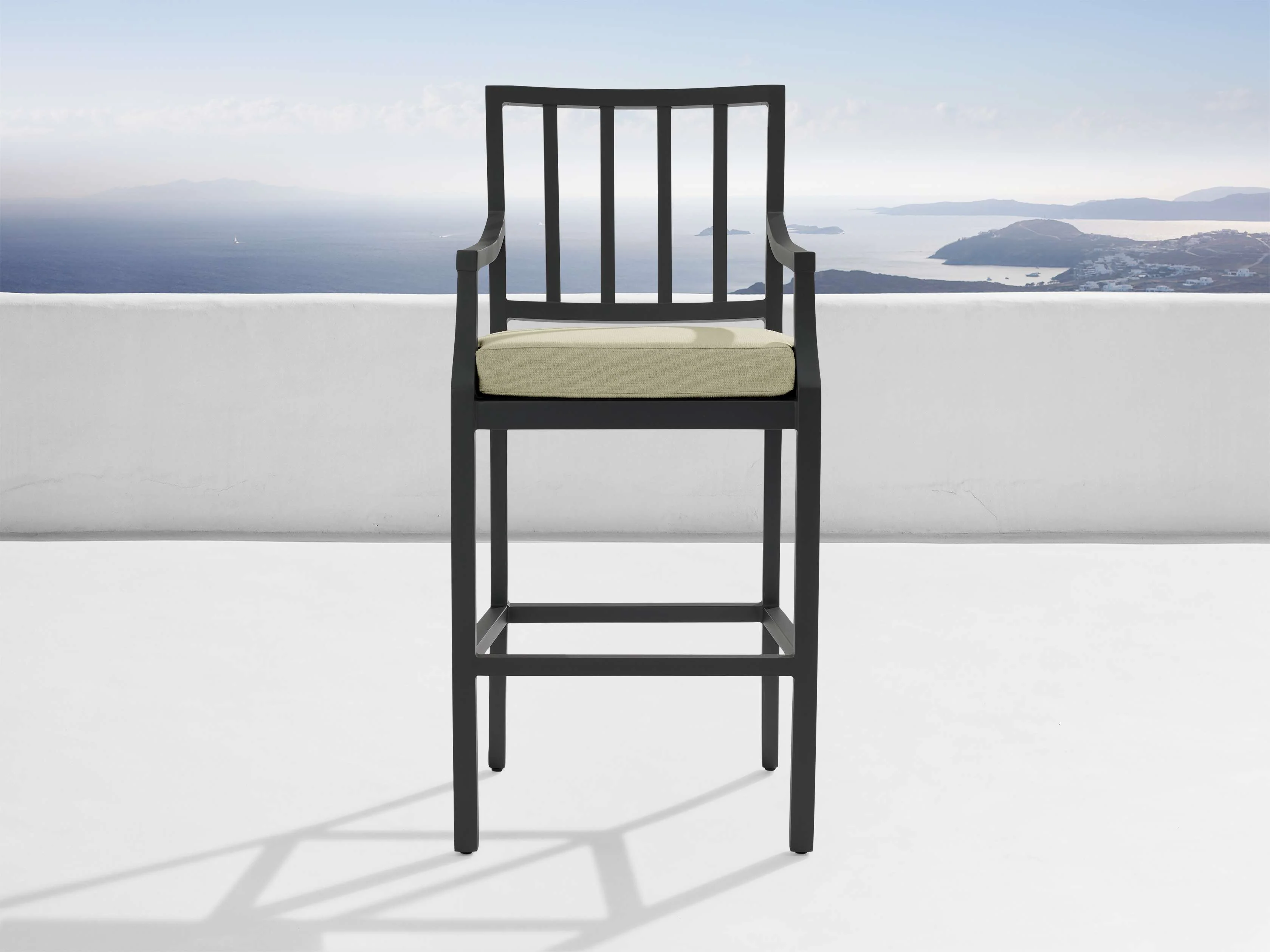 Montego Outdoor Aluminum Barstool in Eden Sage