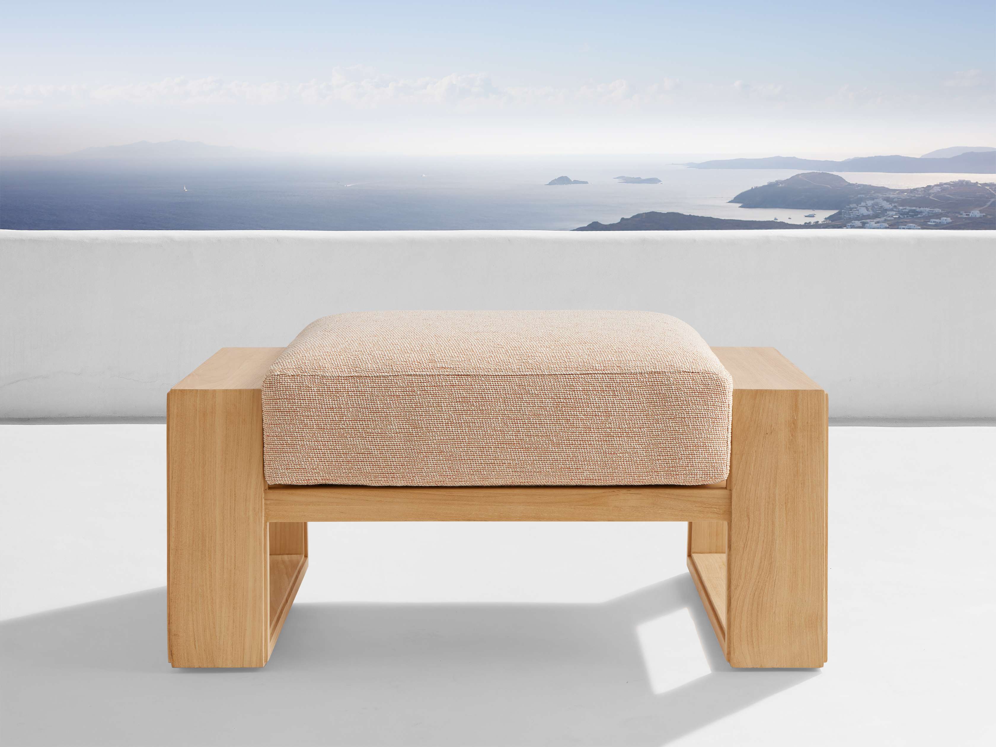 Canyon Outdoor Teak Ottoman
