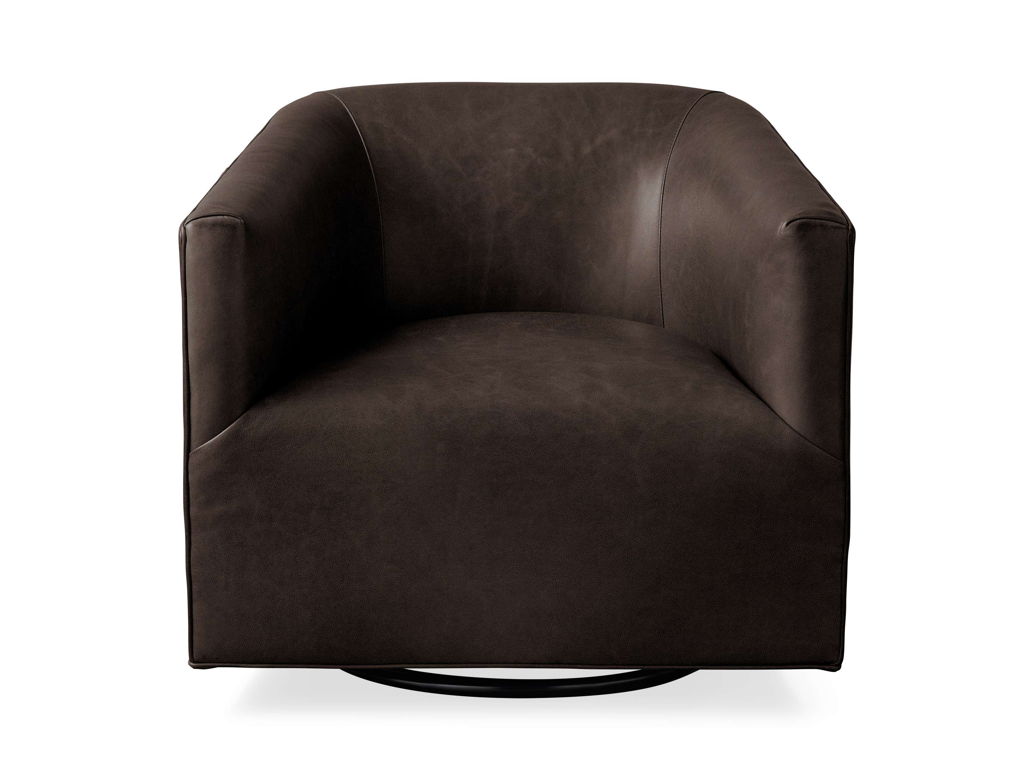 Ellison Leather Plinth Swivel Chair