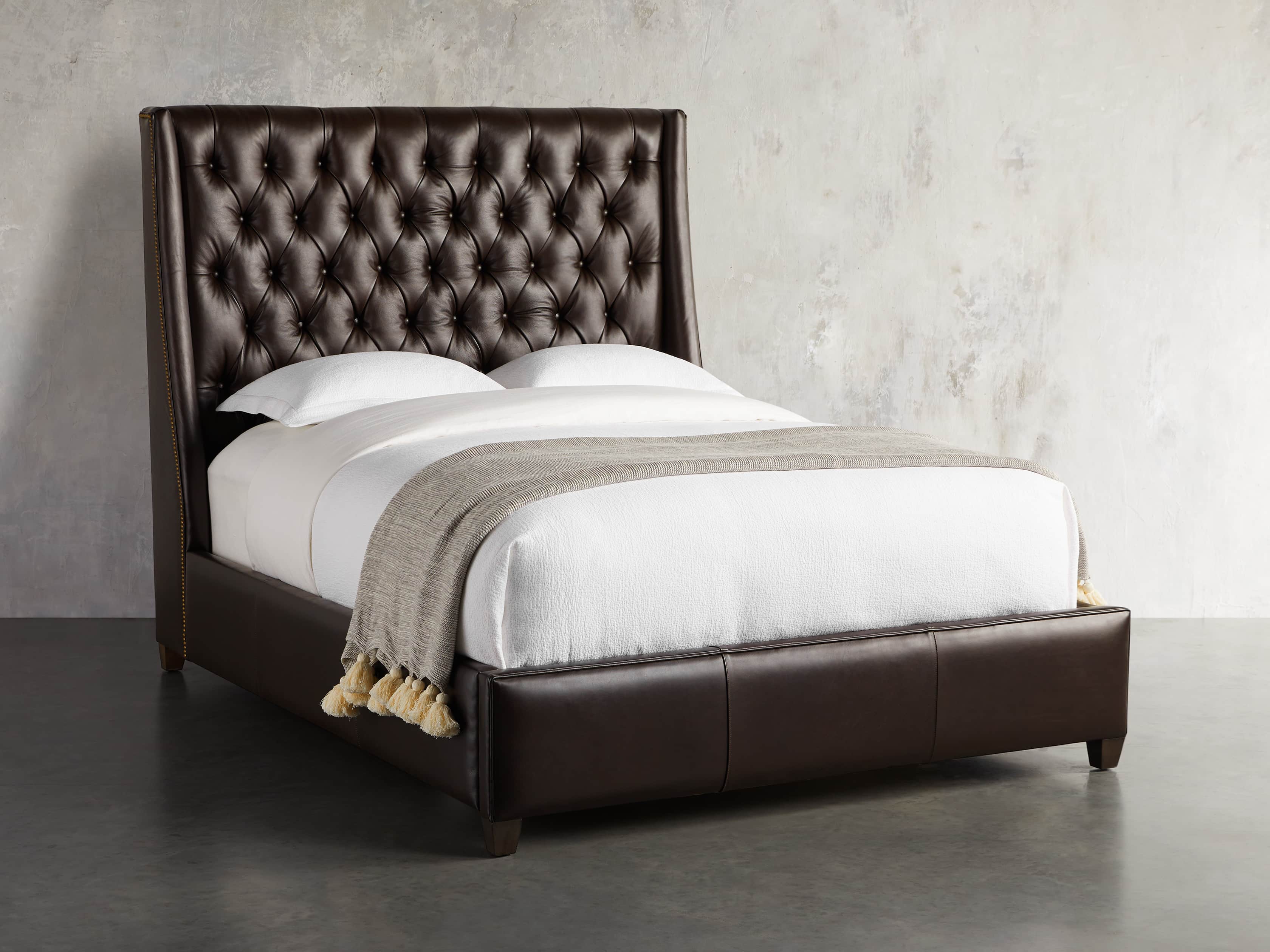 Devereaux Leather Tufted Bed