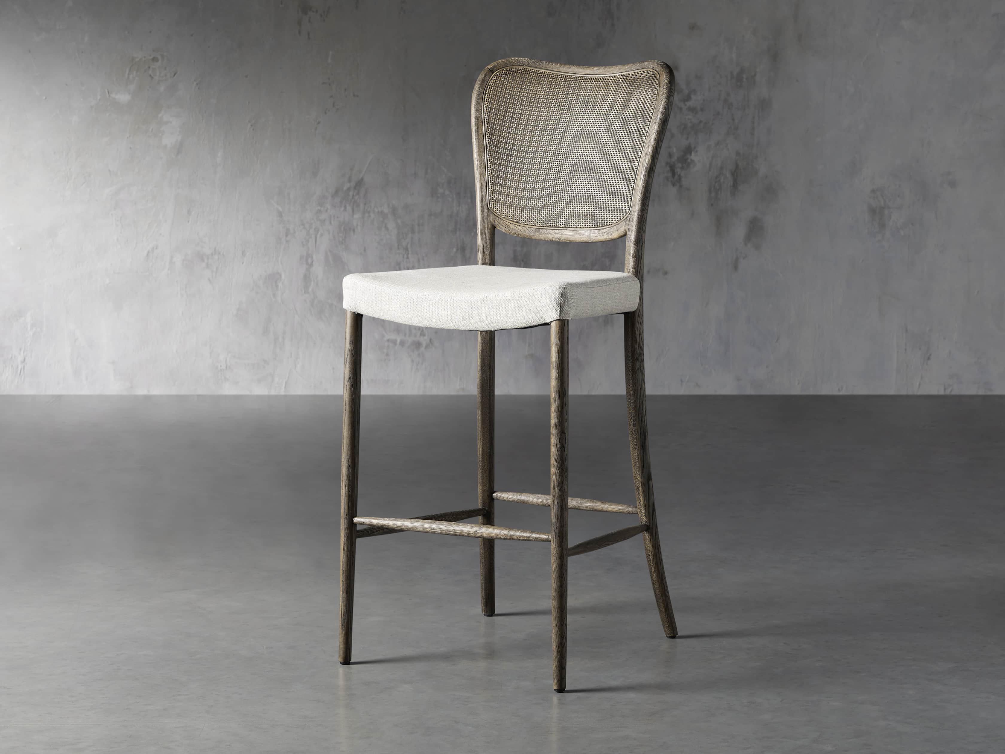 Noa Stool in Cinder with Linen Natural Seat