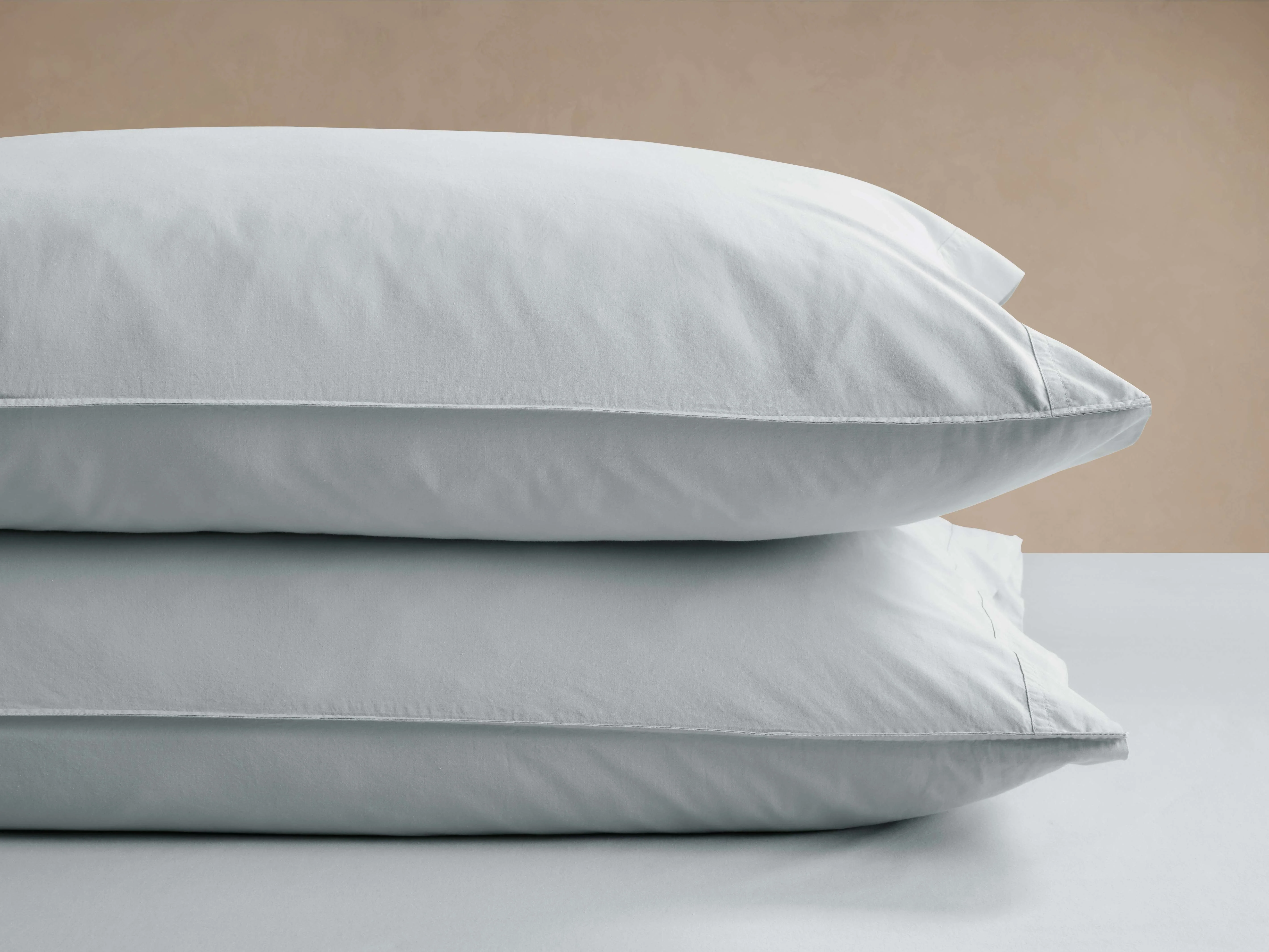 Italian Garment-Dyed Percale Pillowcases in Sky (Set of 2)