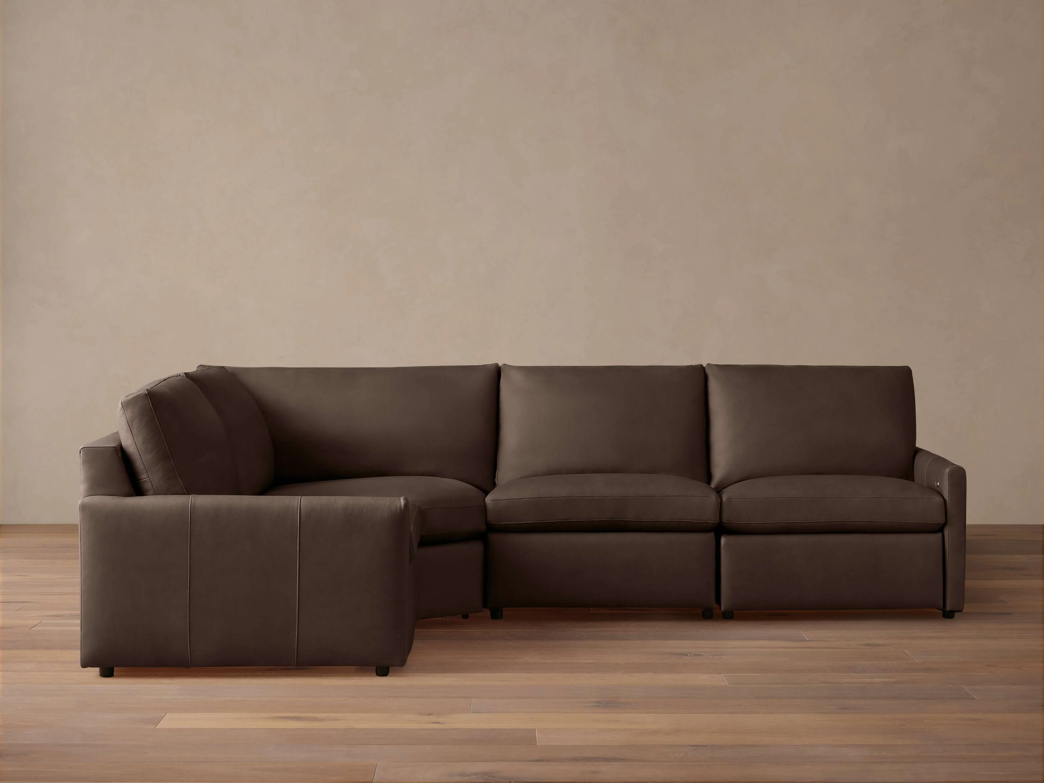 Kipton Leather Four-Piece Motion Sectional