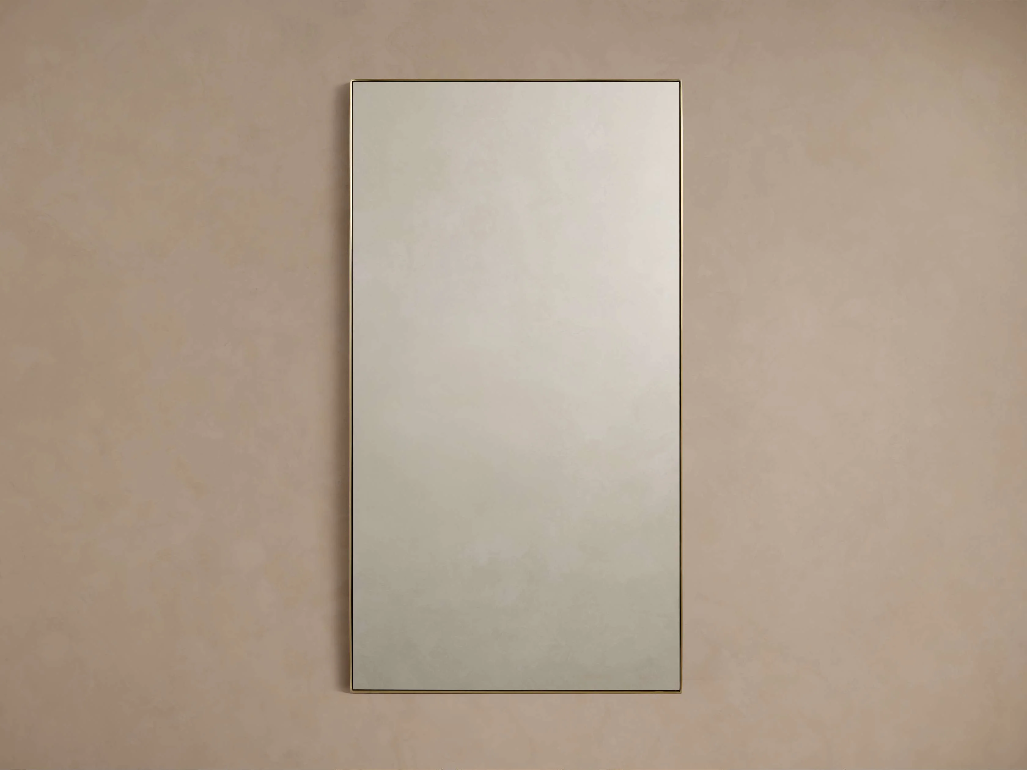 Lira Rectangular Bath Wall Mirror in Brass