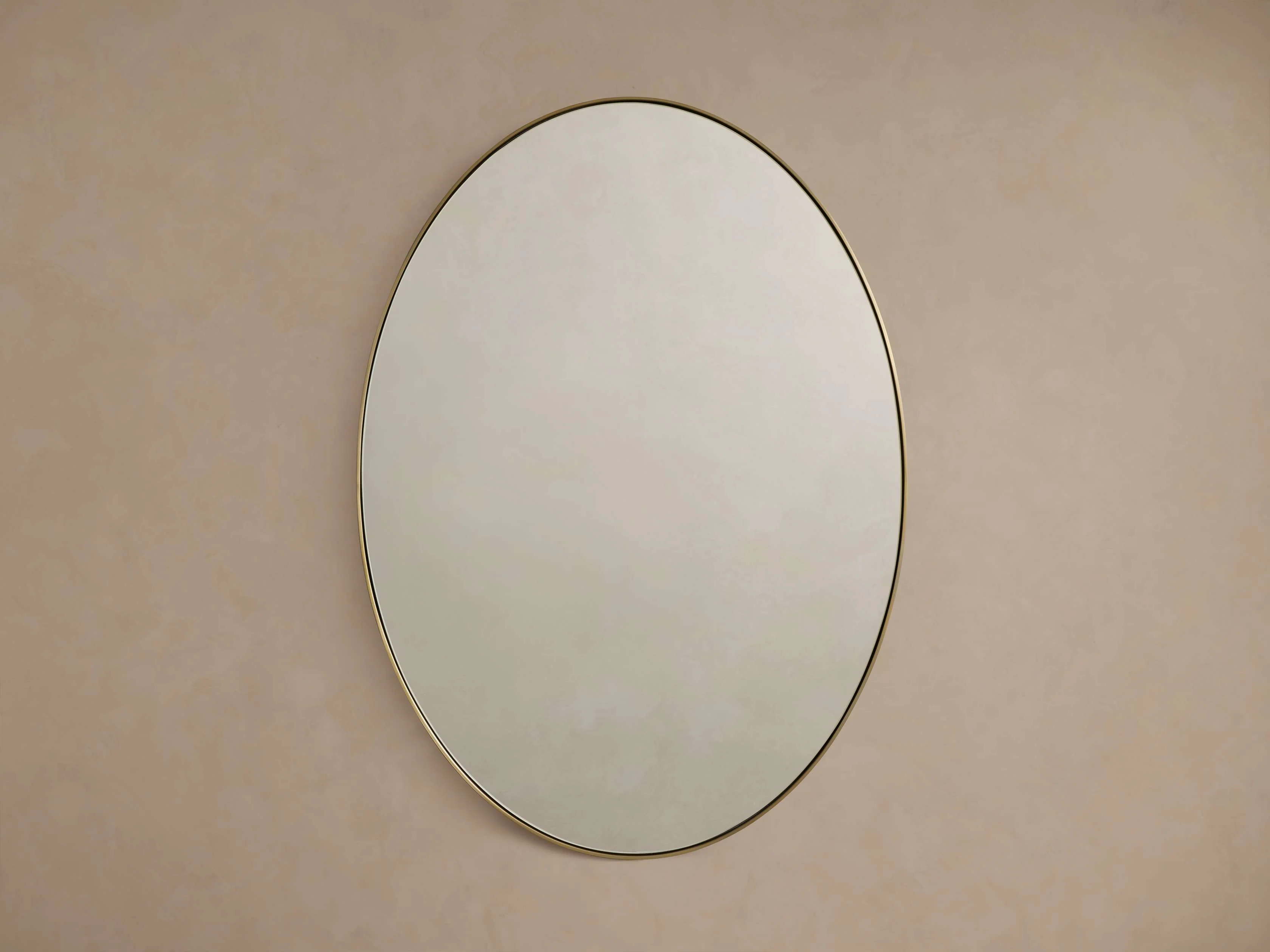 Lira Oval Bath Wall Mirror in Brass