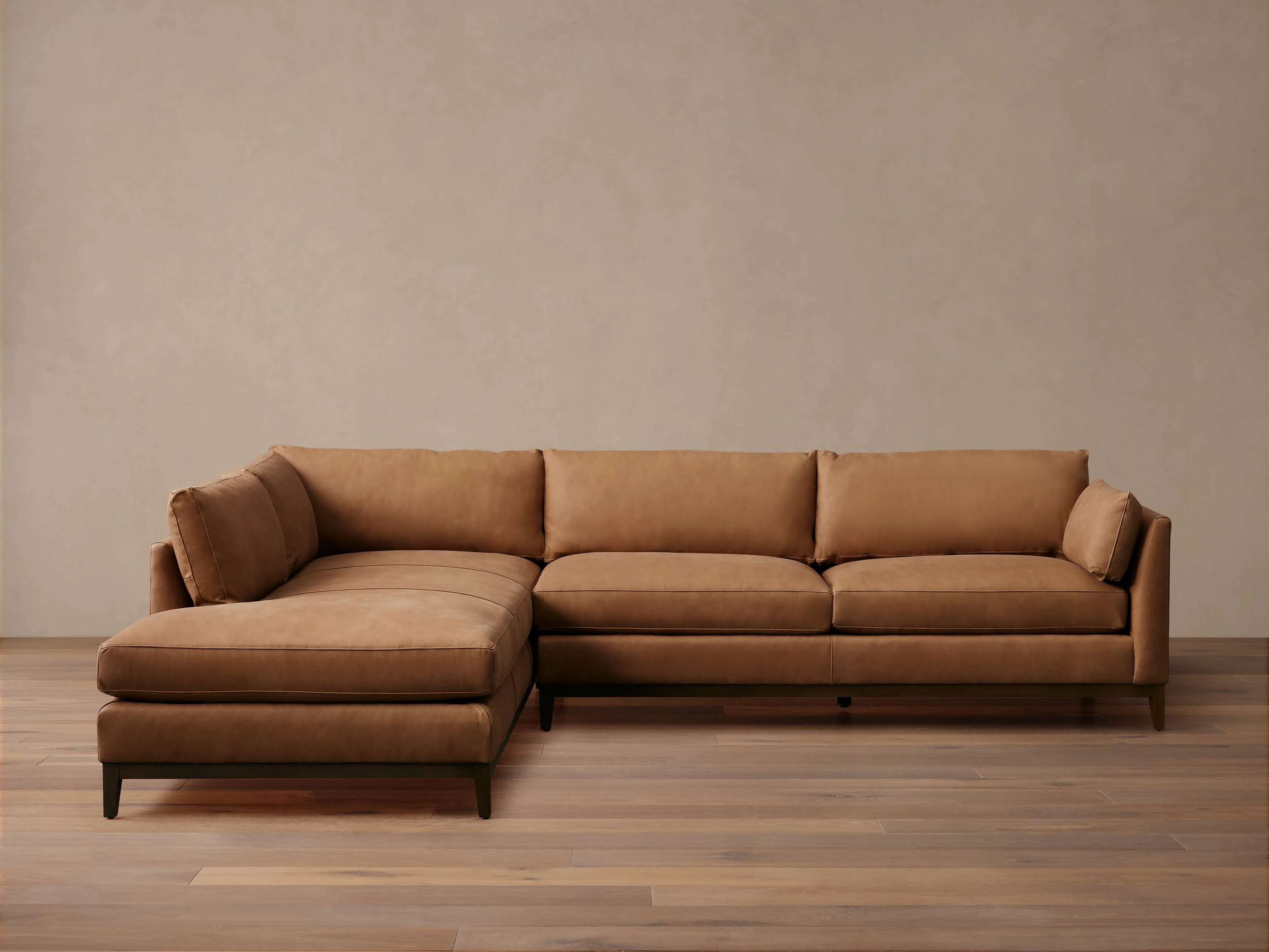 Bainbridge Leather Two-Piece Bumper Sectional