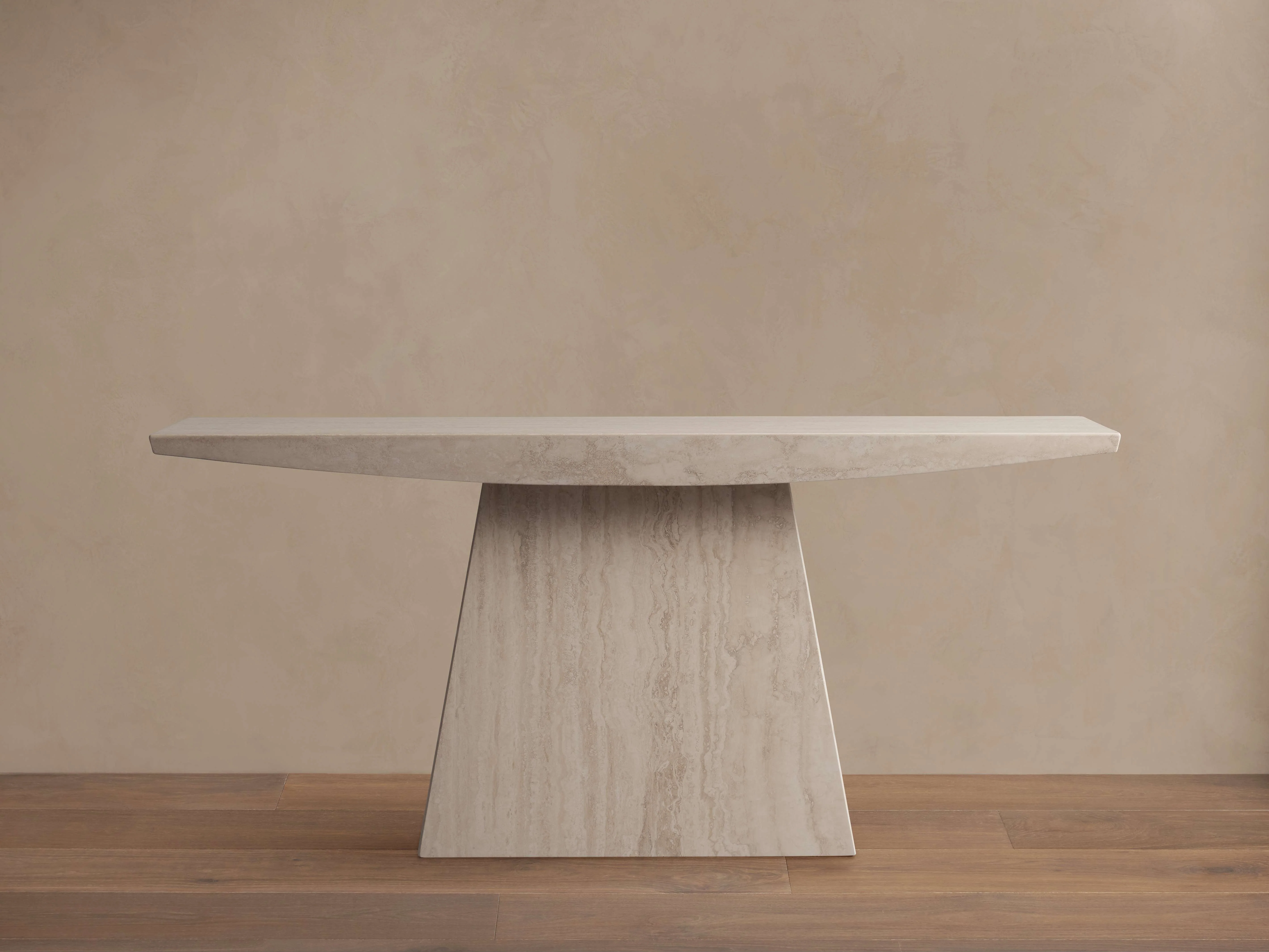 Ilaria Console Table in Light Travertine