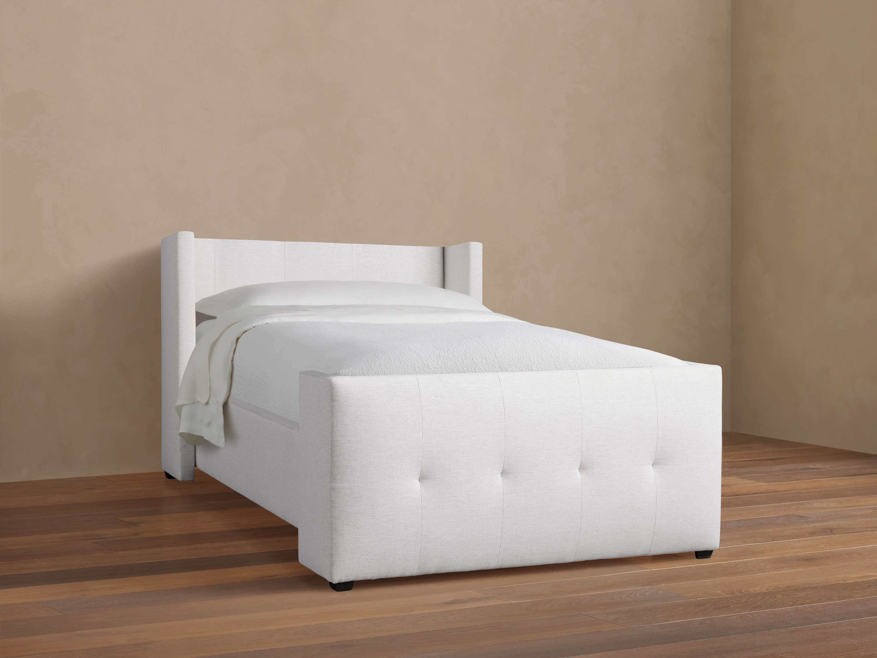 Wyller Box-Tufted Twin Bed with High Footboard