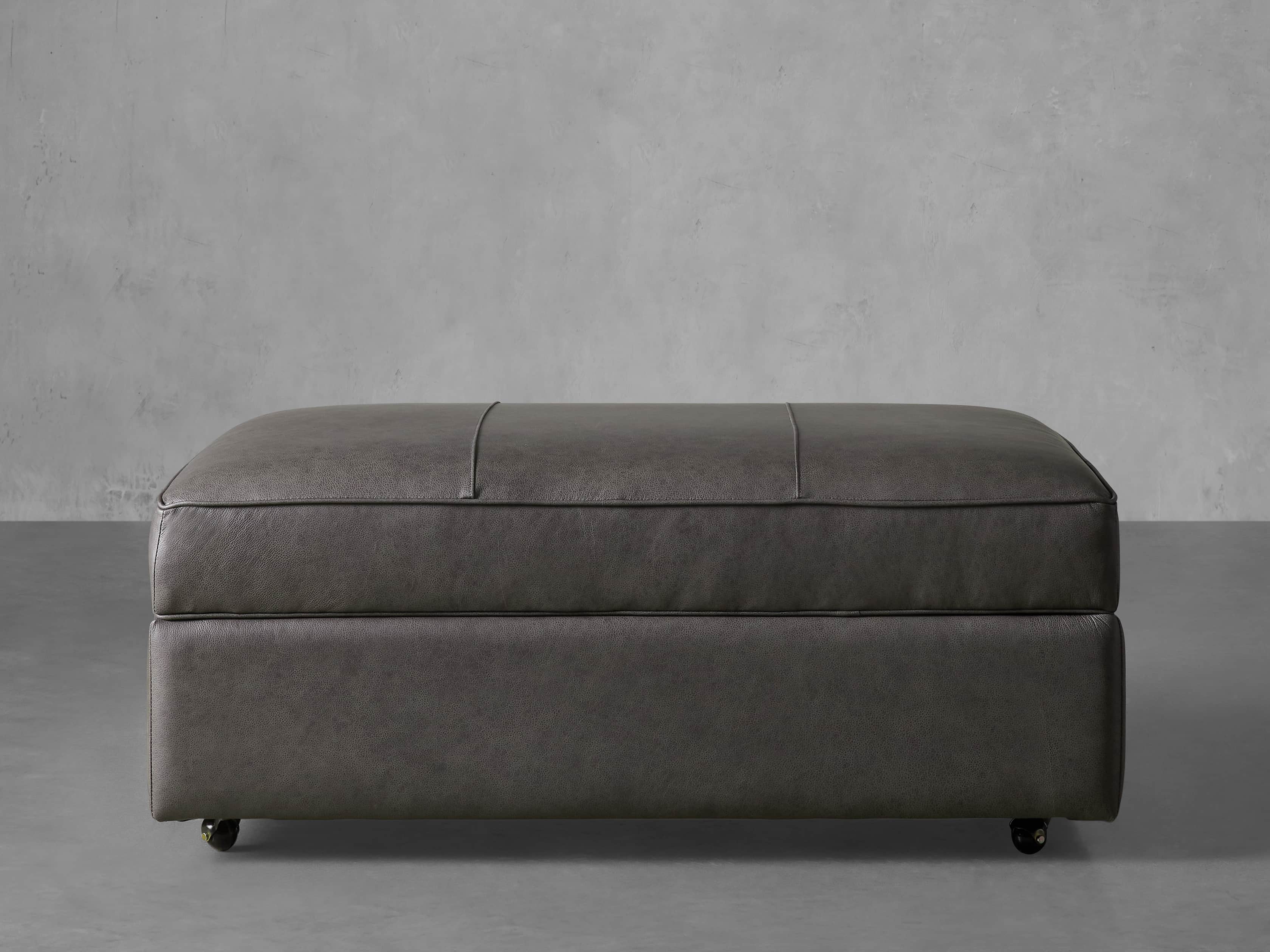 Filmore Leather Storage Ottoman