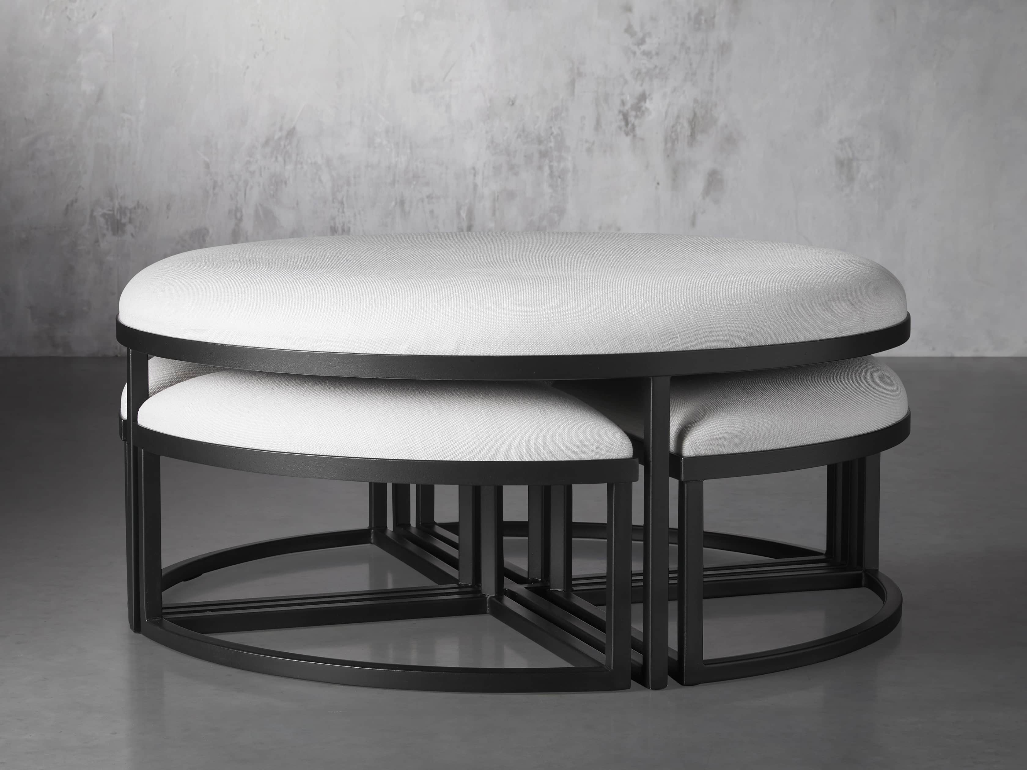 Palmer Upholstered Round Nesting Ottoman