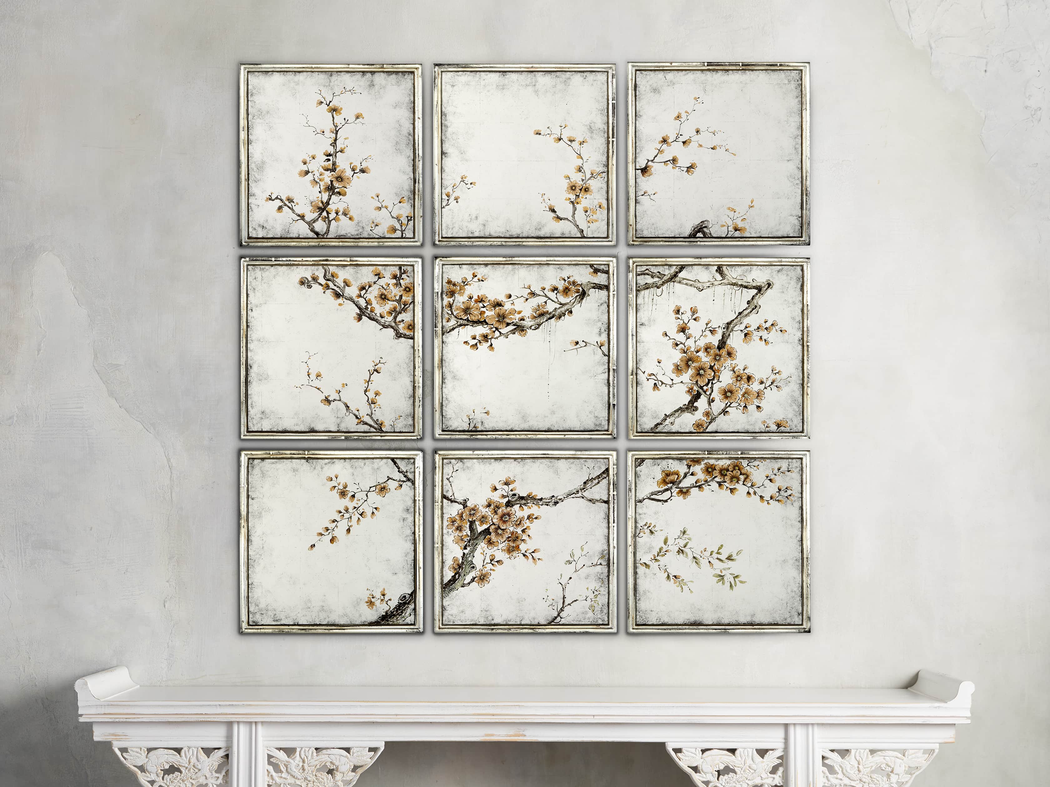 Cerise Wall Mirrors (Set of 9)