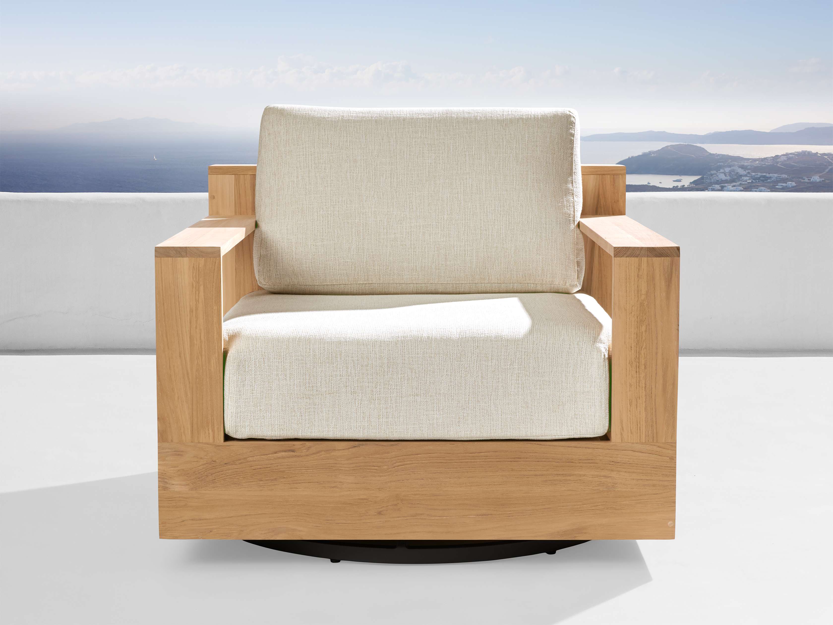 Bal Harbour Outdoor Teak Swivel Chair