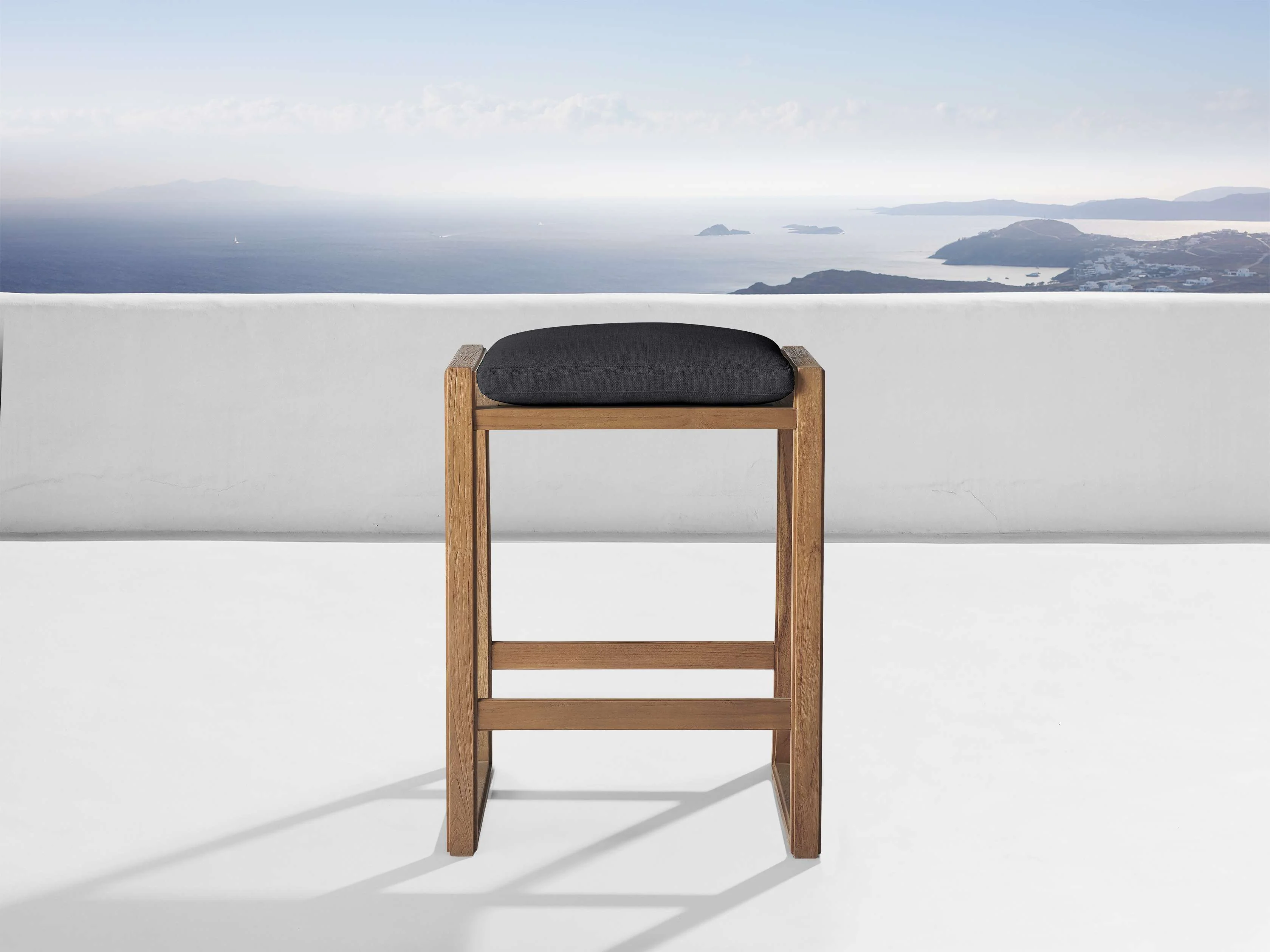 Canyon Outdoor Teak Backless Barstool