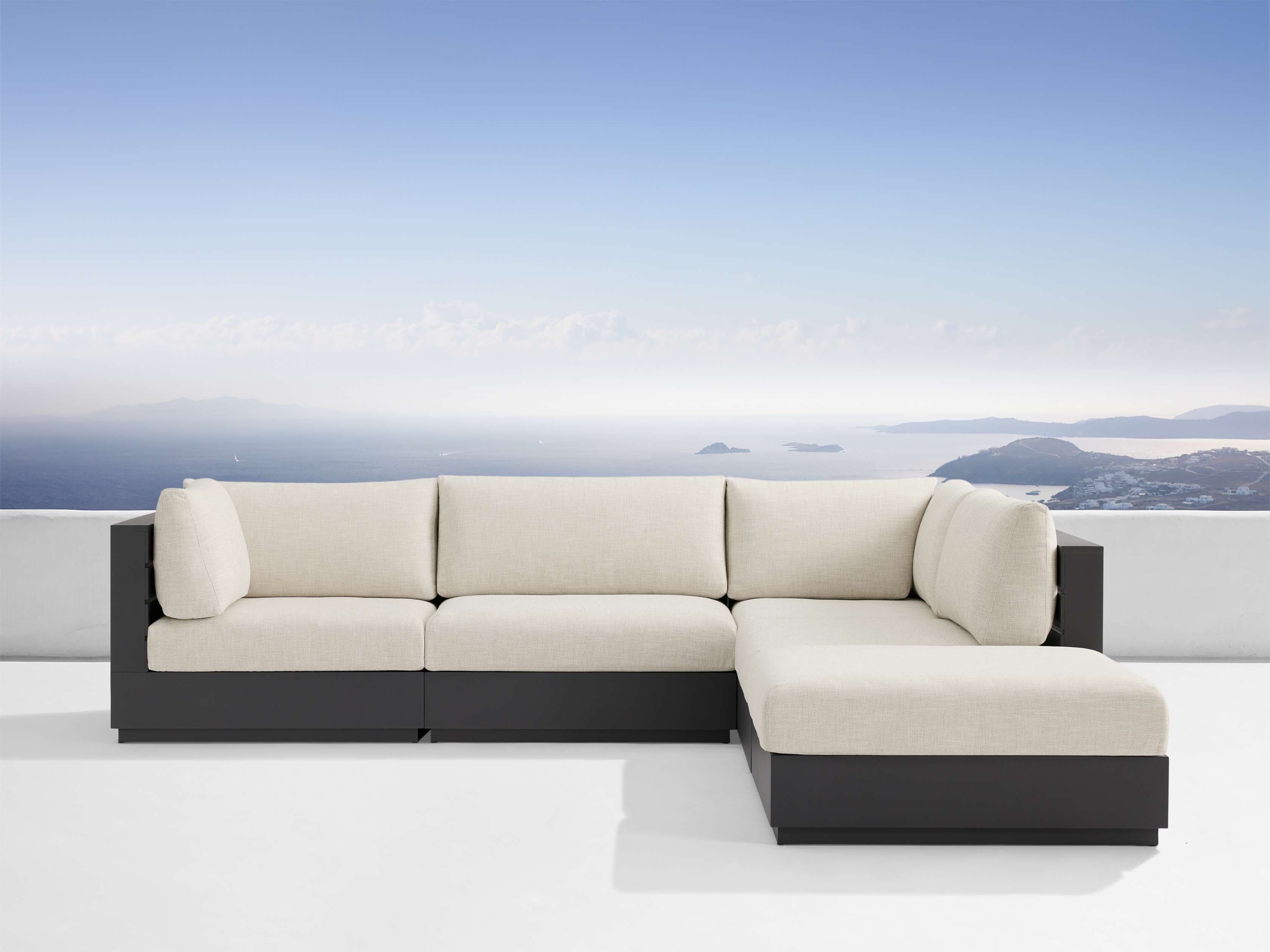 Bal Harbour Outdoor Aluminum Five-Piece Sectional with Ottoman