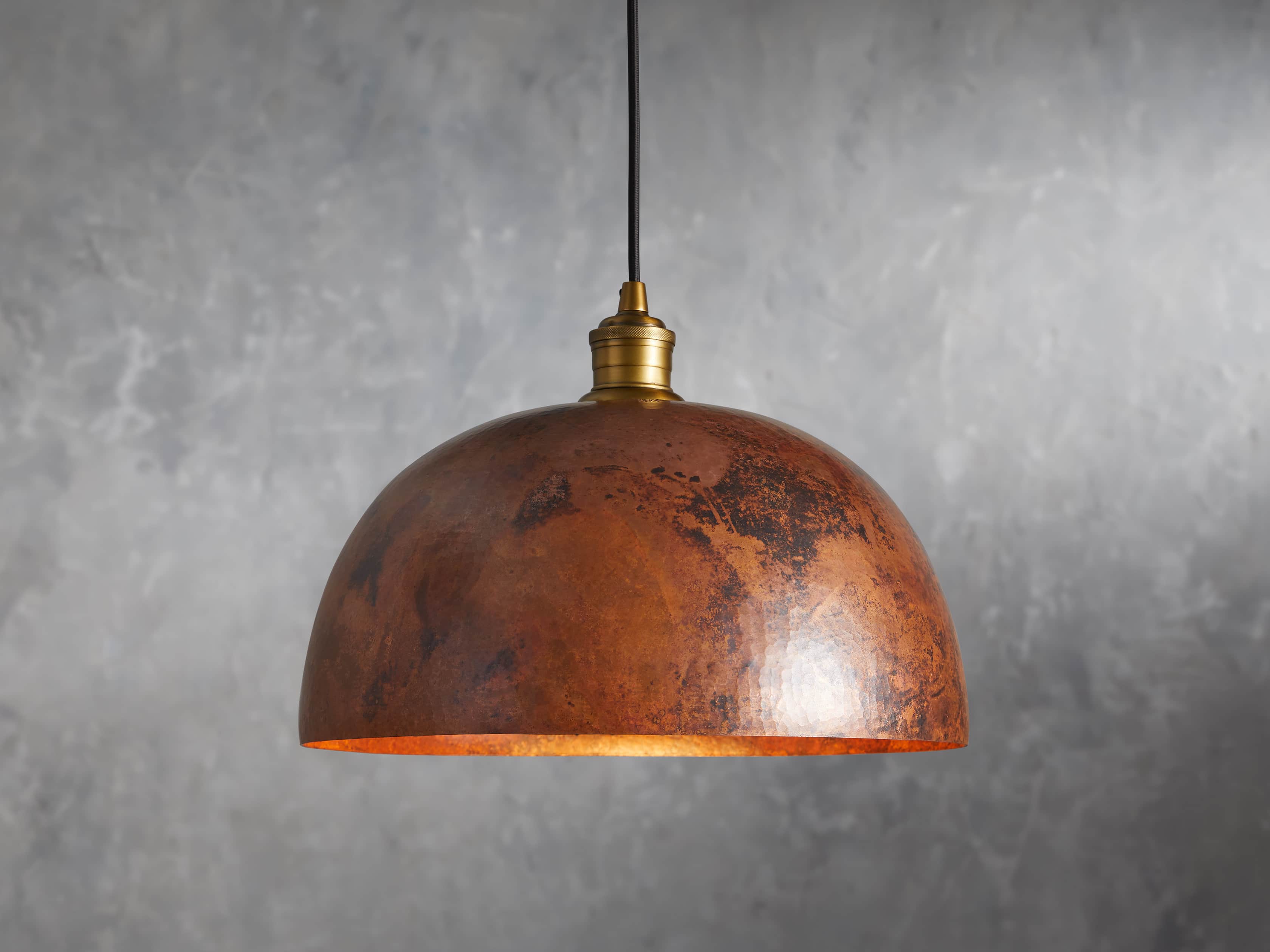 Recycled Metal Dome Pendant
