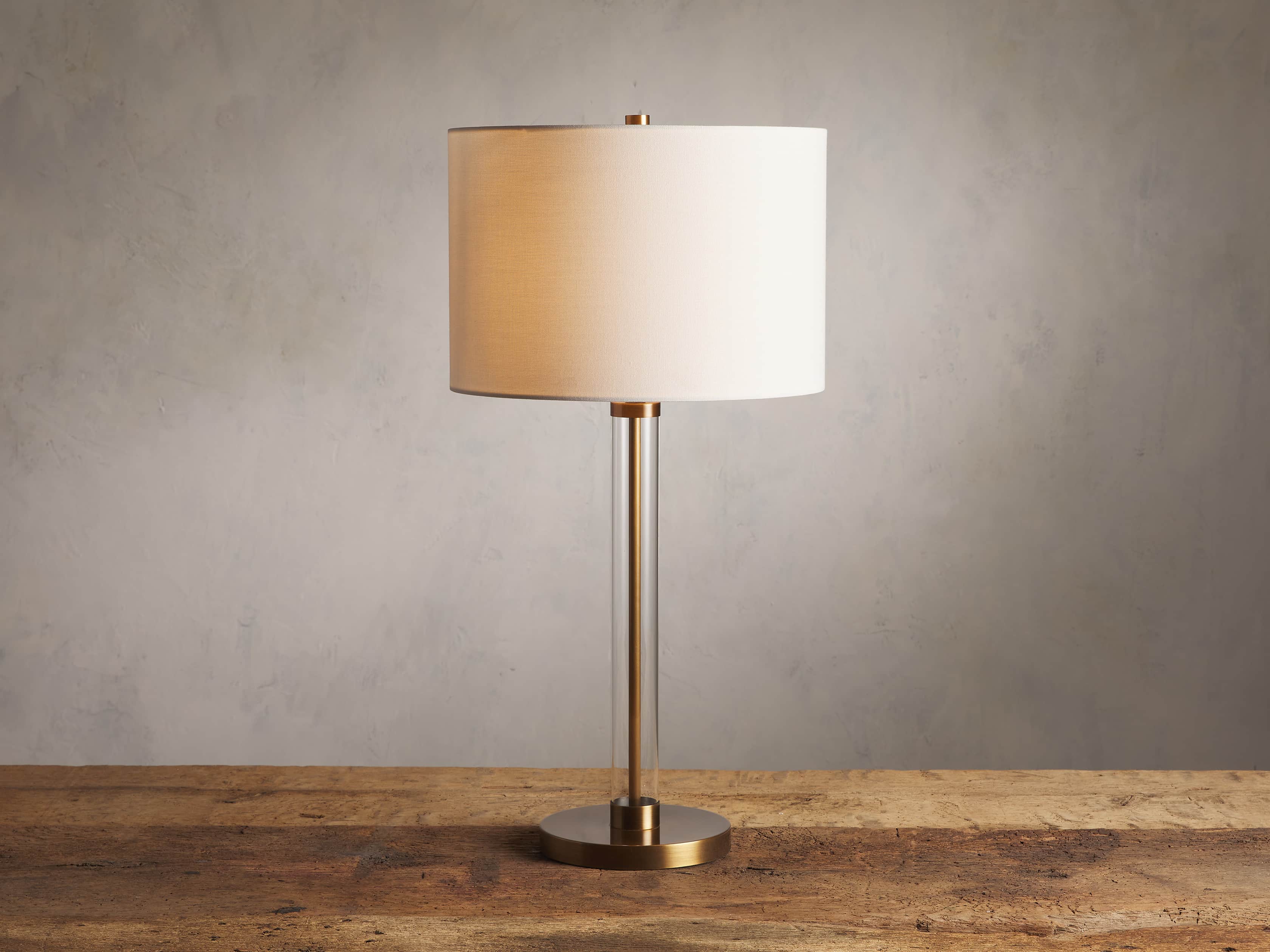 Glass Column Table Lamp