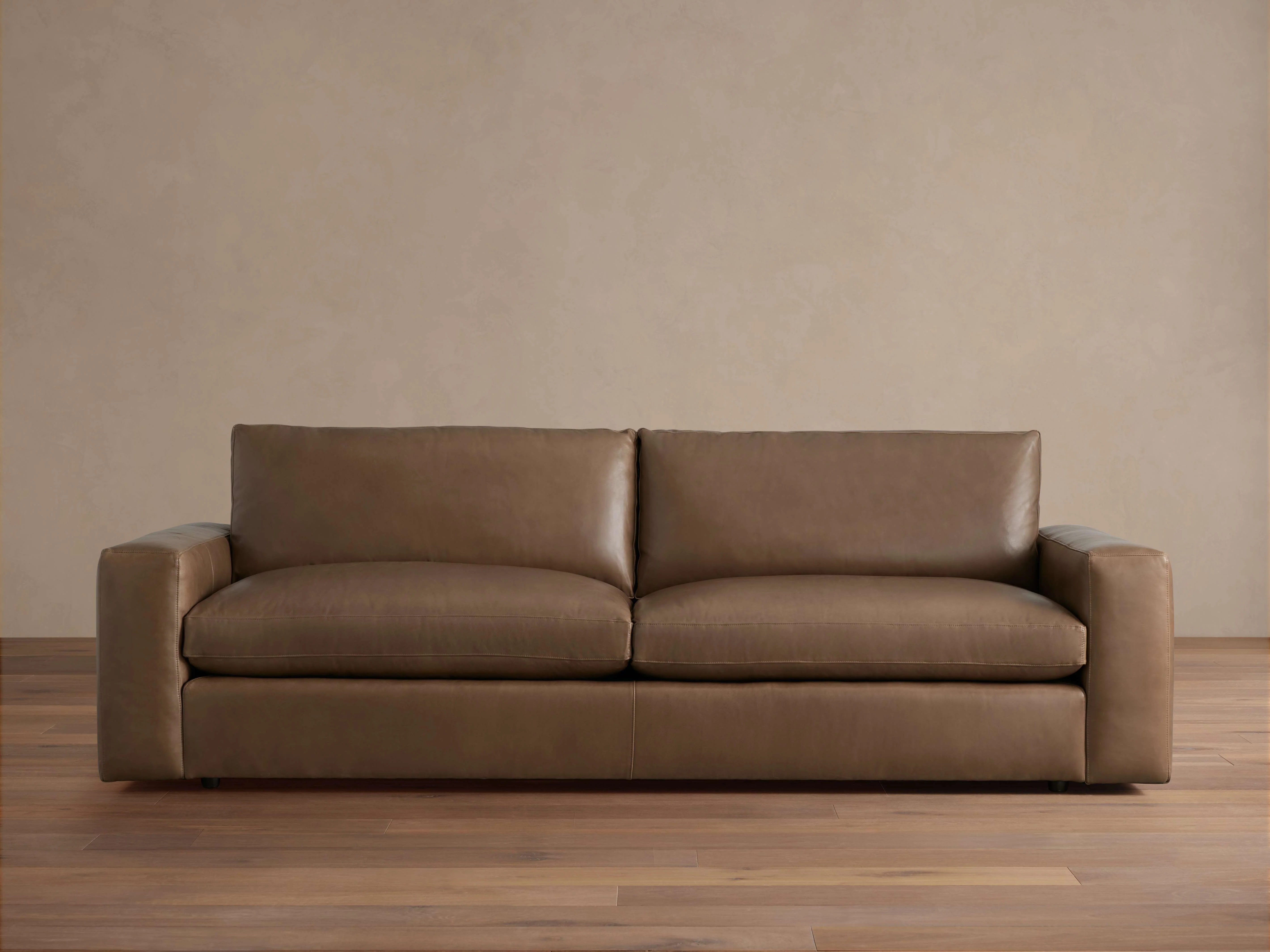 Kipton Wide Arm Leather Sofa