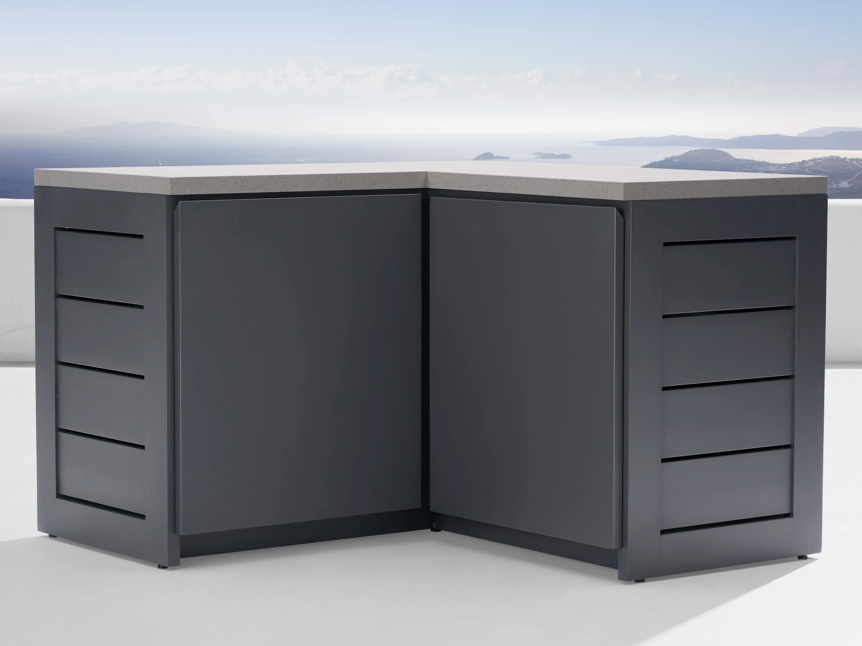 Outdoor Aluminum Modular Kitchen Corner Cabinet