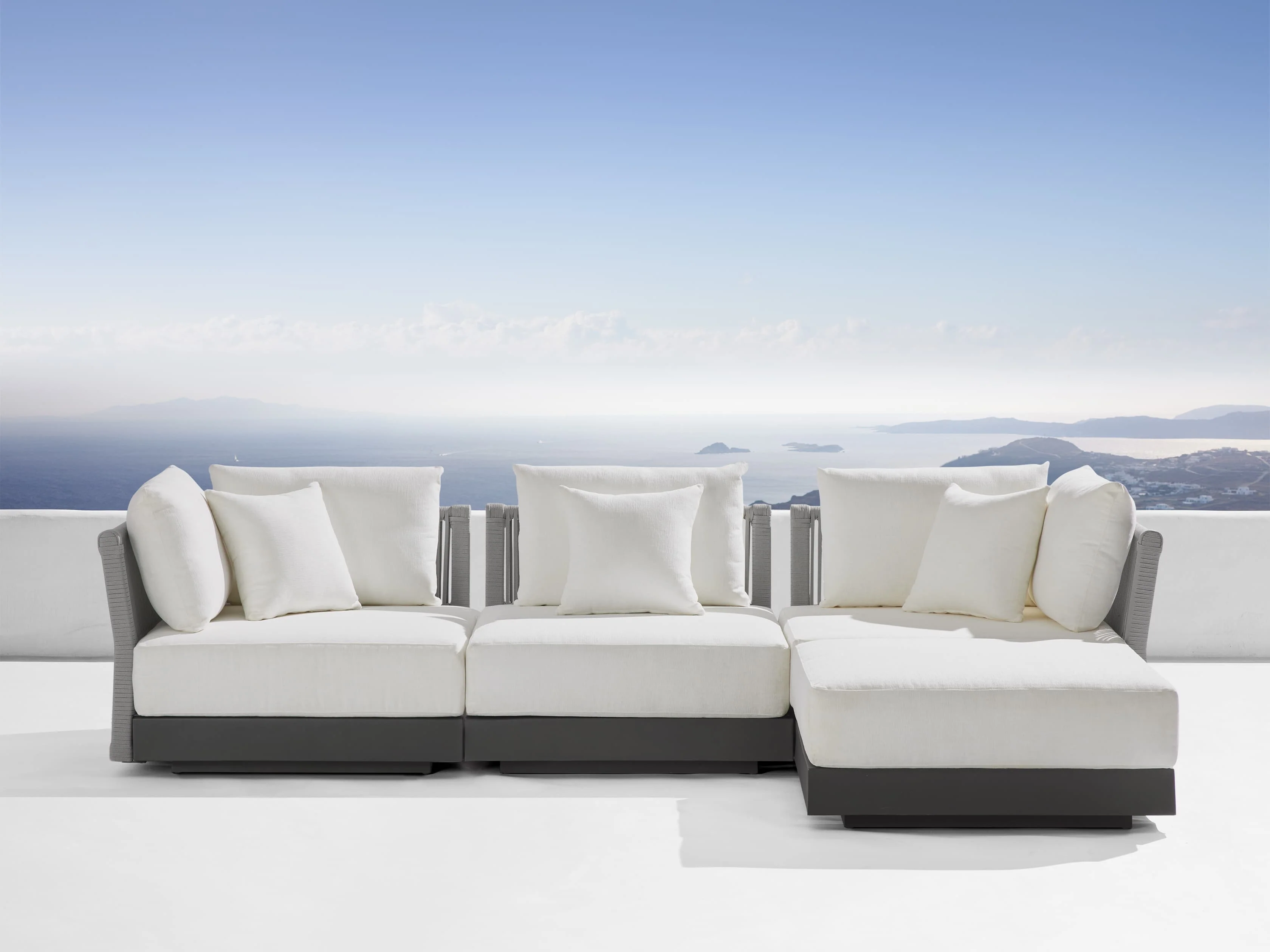 Naxos Outdoor Four-Piece Sectional with Ottoman
